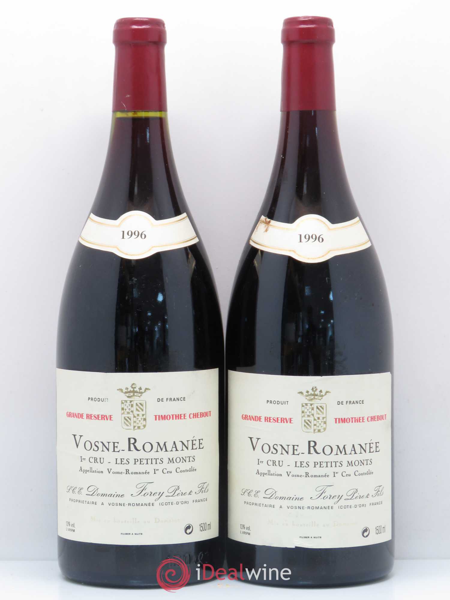 Vosne-Romanée 1er Cru Les Petits Monts Domaine Forey Père et Fils 1996 - Posten von 2 Magnum - 0