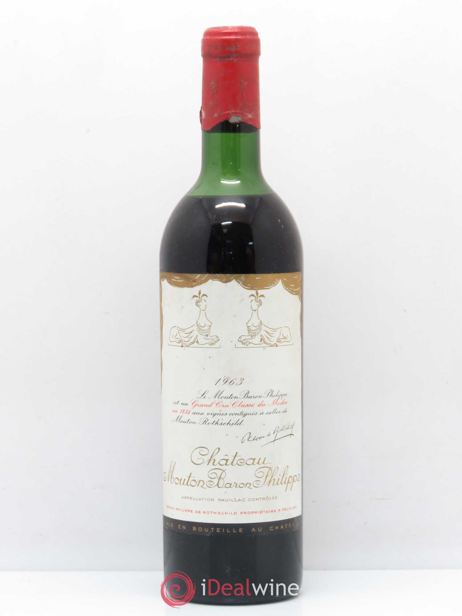 Château d' Armailhac - Mouton Baron(ne) Philippe 5ème Grand Cru Classé 1963 - Lot de 1 bouteille - 0