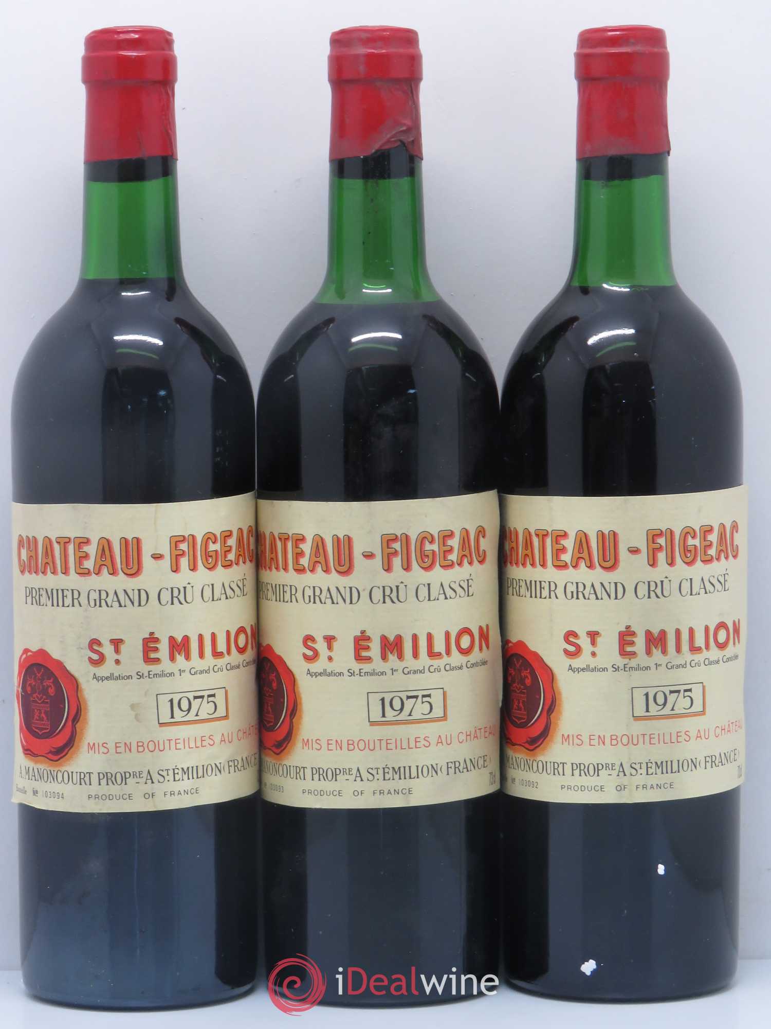 Château Figeac 1er Grand Cru Classé A 1975 - Lot de 6 bouteilles - 1