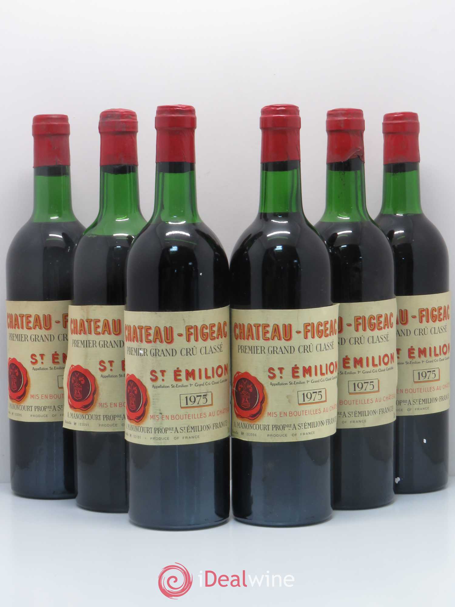 Château Figeac 1er Grand Cru Classé A 1975 - Lot de 6 bouteilles - 0