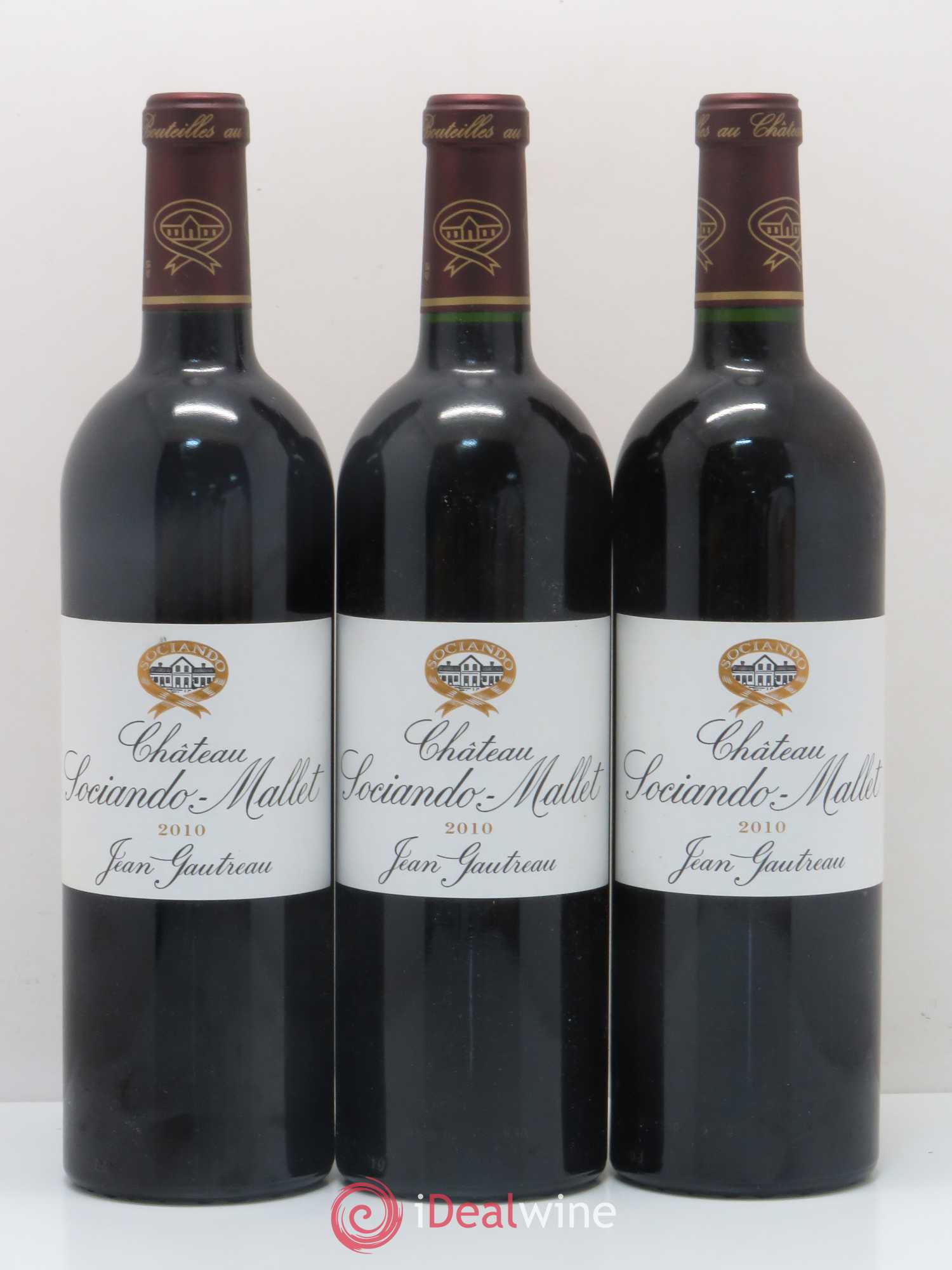 Château Sociando Mallet 2010 - Lot de 3 bouteilles - 0