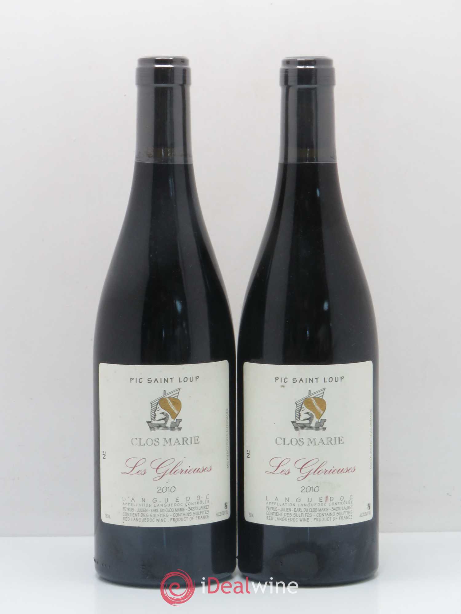 Pic Saint-Loup Clos Marie Les Glorieuses Christophe Peyrus et Françoise Julien 2010 - Lot de 2 bouteilles - 0