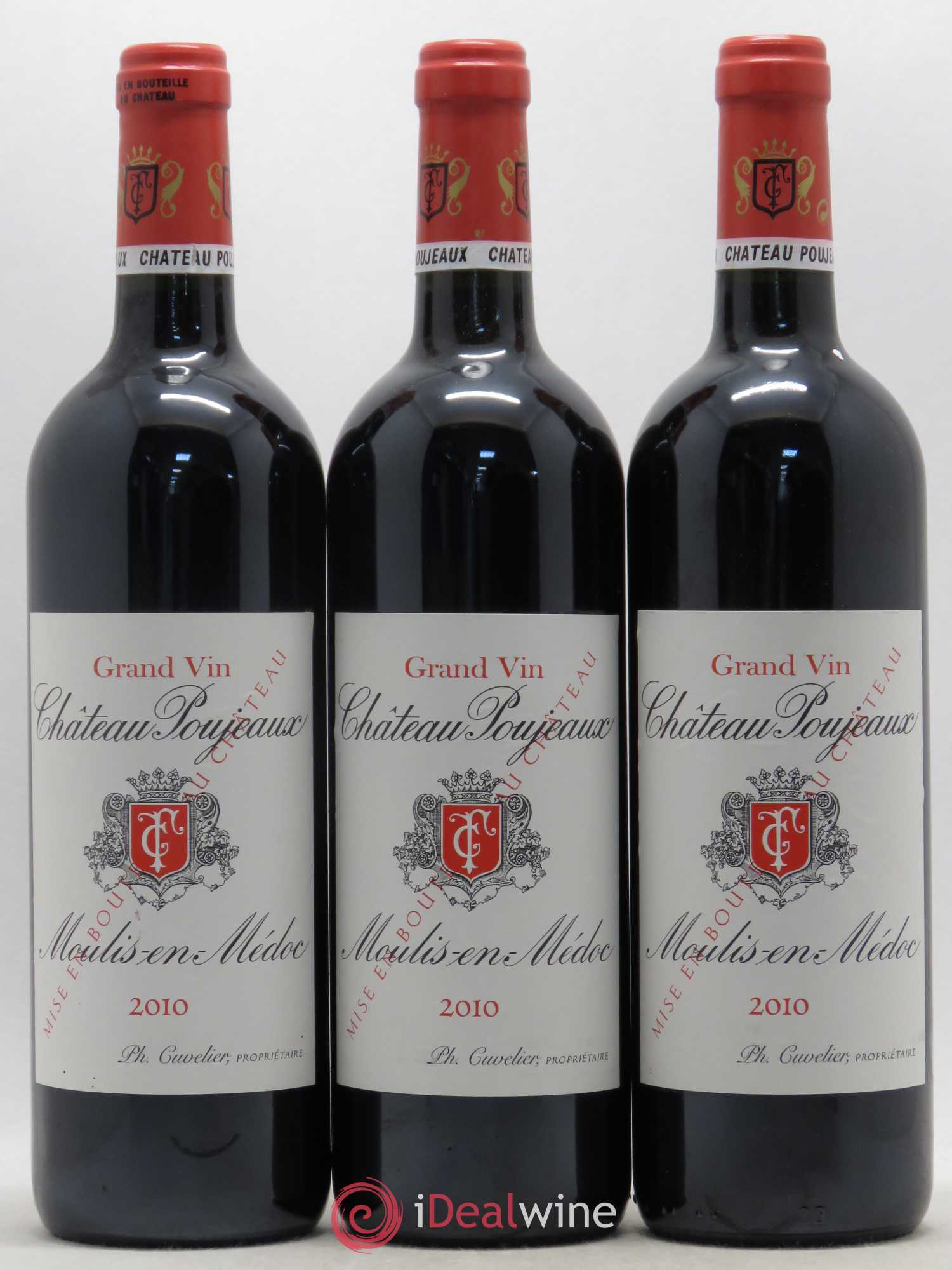 Château Poujeaux 2010 - Lot de 3 bouteilles - 0