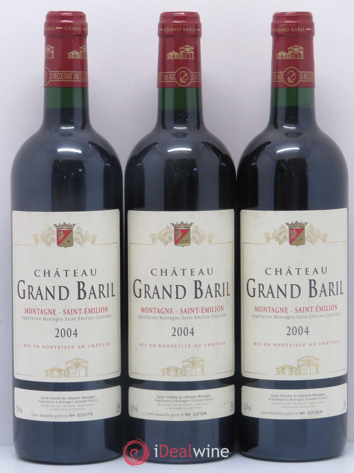Montagne Saint-Émilion Château Grand Baril 2004 - Lot de 5 bouteilles - 1