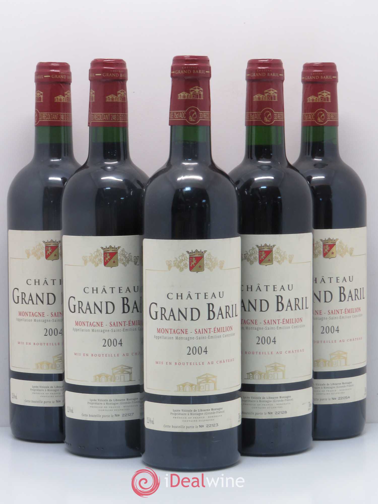 Montagne Saint-Émilion Château Grand Baril 2004 - Lot de 5 bouteilles - 0