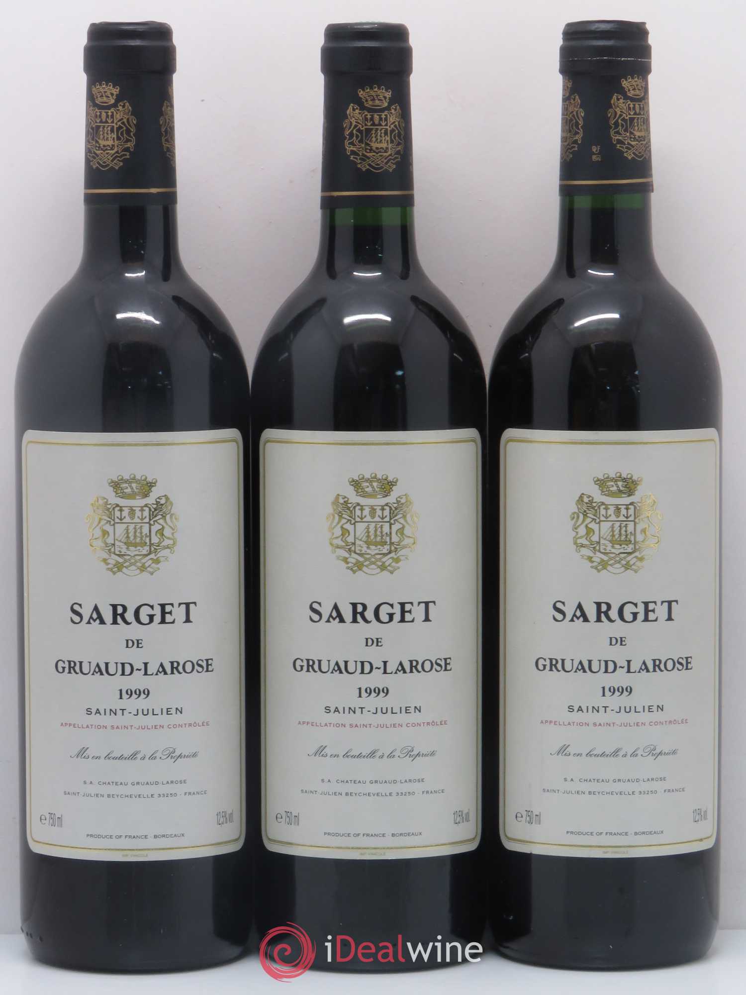 Sarget de Gruaud Larose Second Vin 1999 - Lot de 3 bouteilles - 0