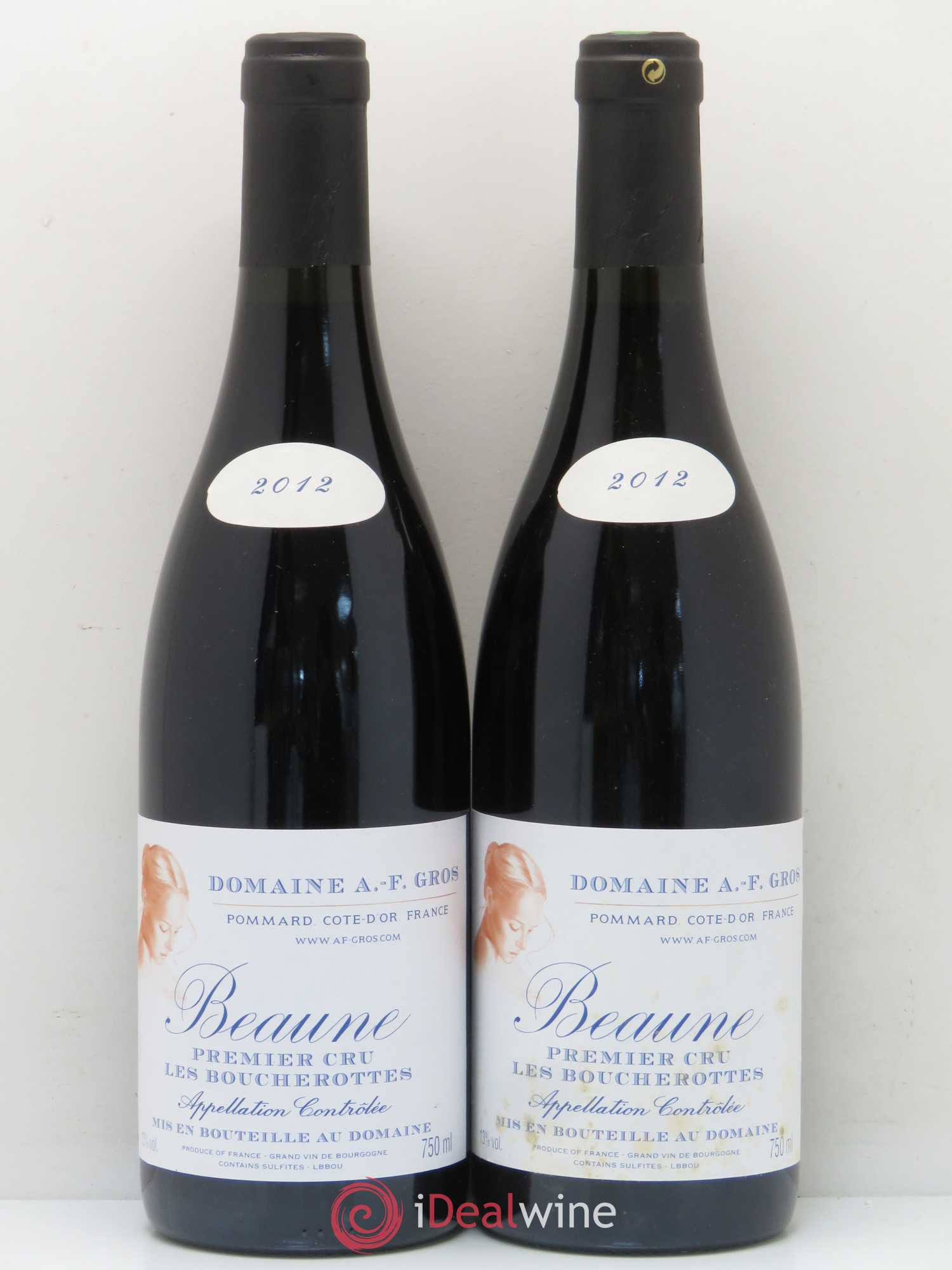 Beaune 1er Cru Les Boucherottes A.F Gros 2012 - Posten von 2 Flaschen - 0