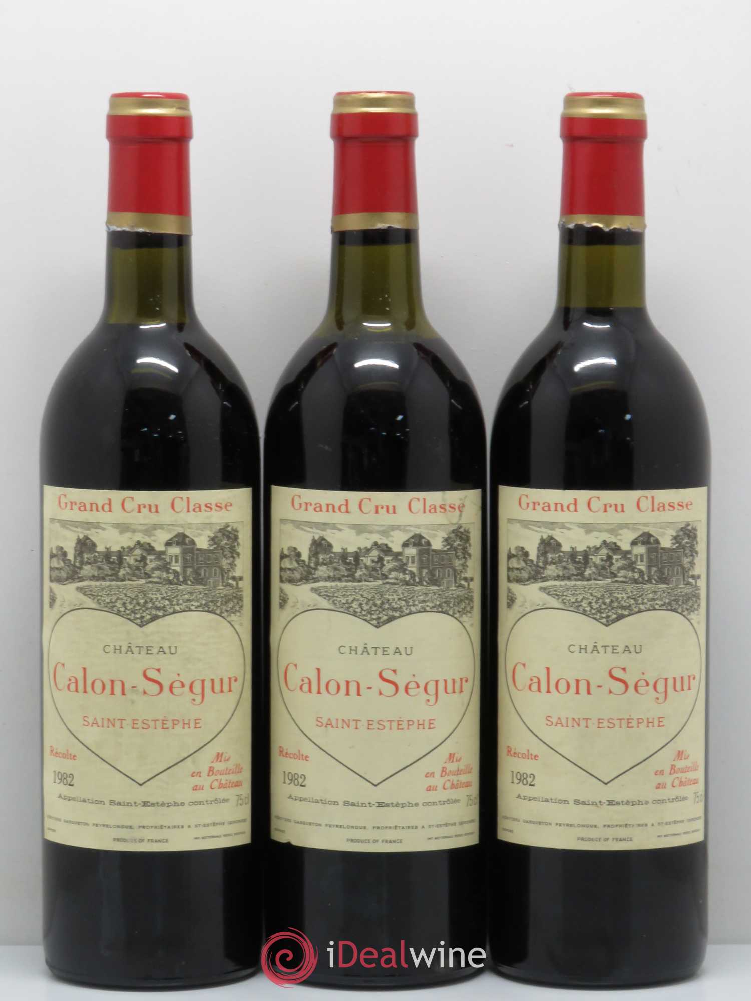 Château Calon Ségur 3ème Grand Cru Classé 1982 - Lot de 3 bouteilles - 0