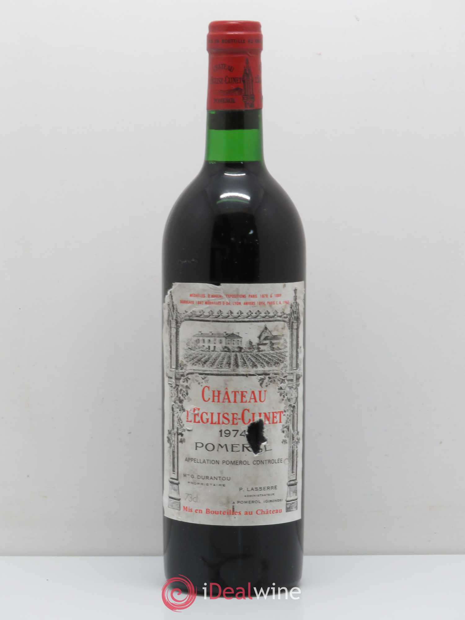 Château l' Église Clinet 1974 - Lot de 1 bouteille - 0