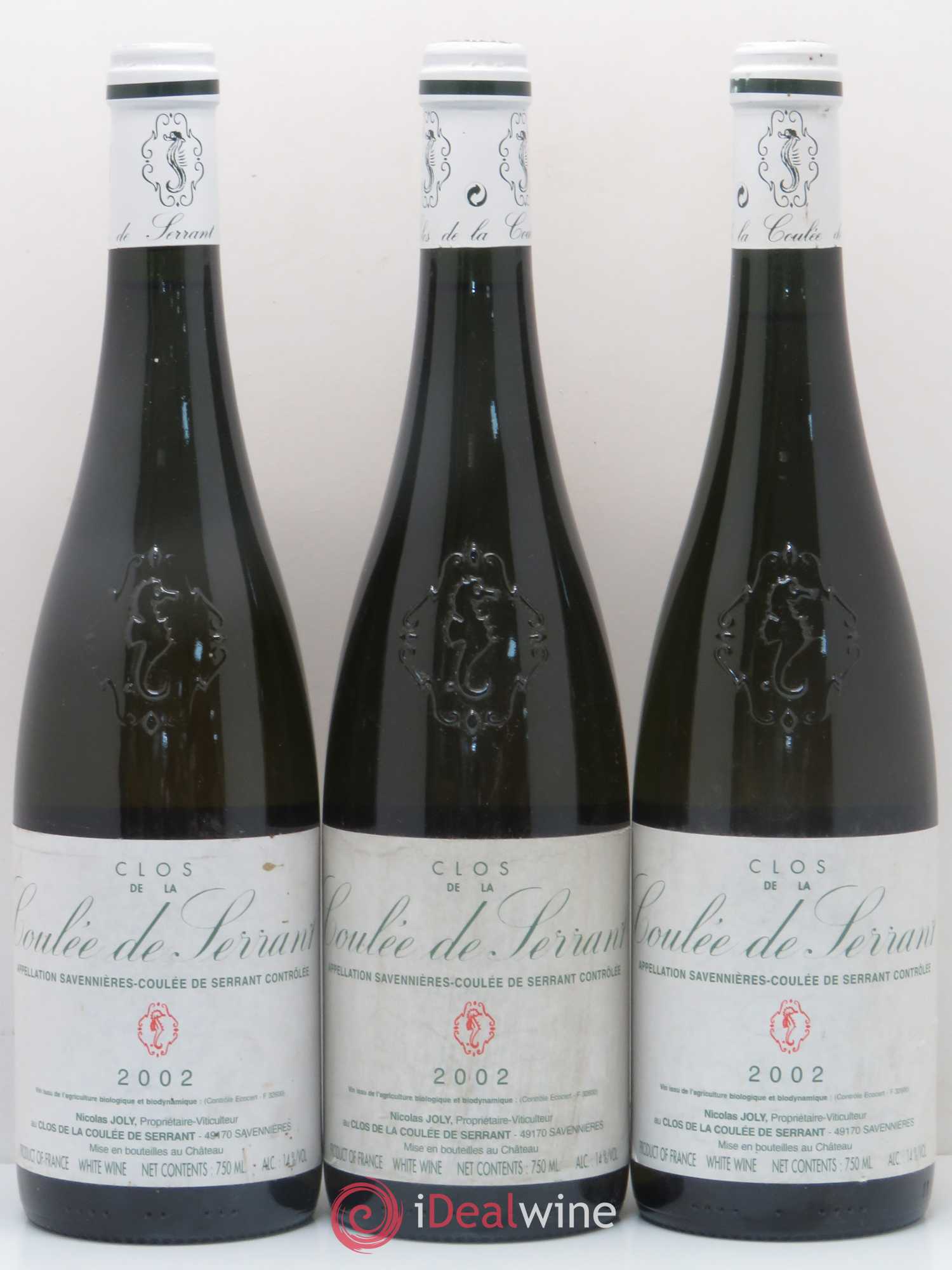 Savennières Clos de la Coulée de Serrant Vignobles de la Coulée de Serrant - Nicolas Joly 2002 - Lot de 12 bouteilles - 1