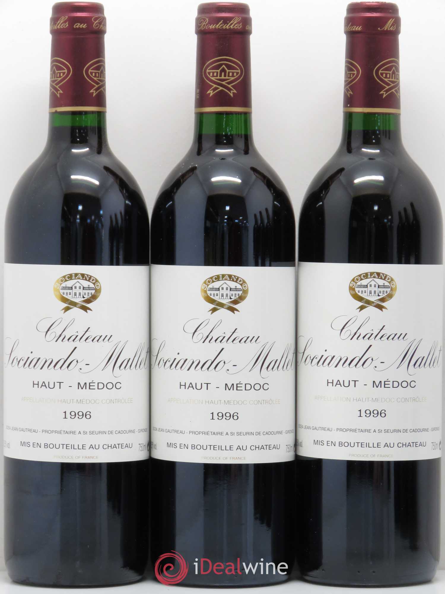 Château Sociando Mallet (sans prix de réserve) 1996 - Lot de 12 bouteilles - 1