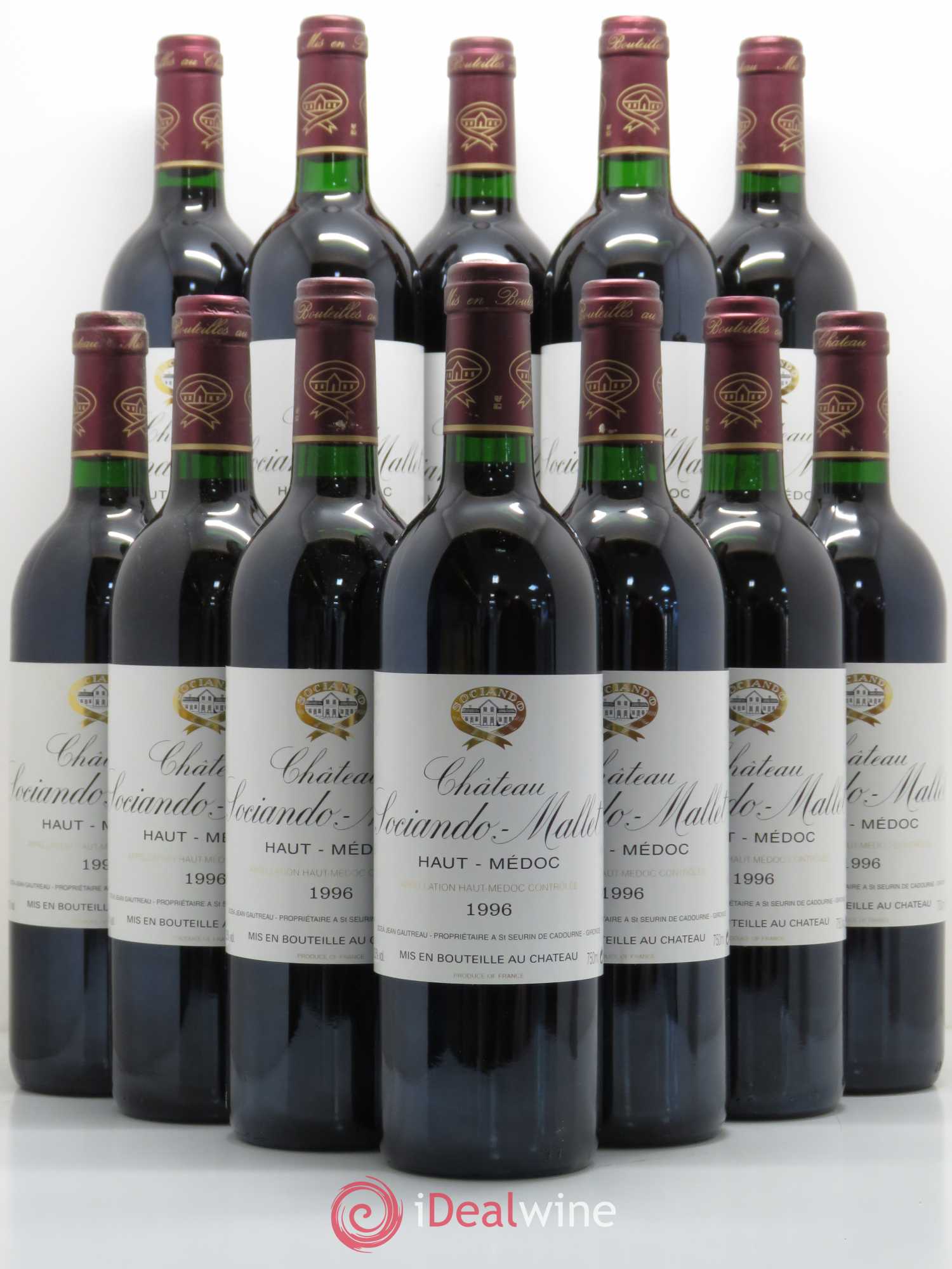 Château Sociando Mallet (sans prix de réserve) 1996 - Lot de 12 bouteilles - 0