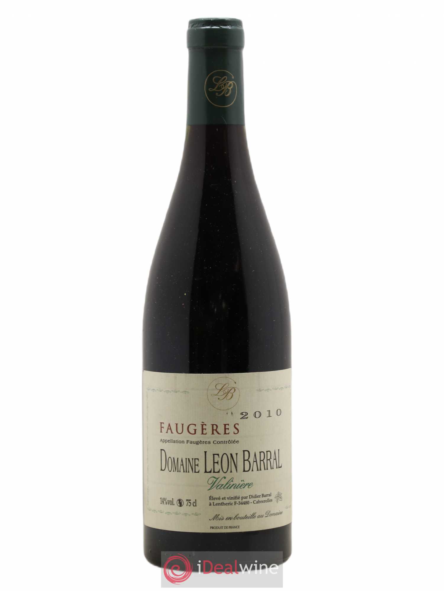 Faugères Valinière Domaine Léon Barral 2010 - Lot de 1 bouteille - 0
