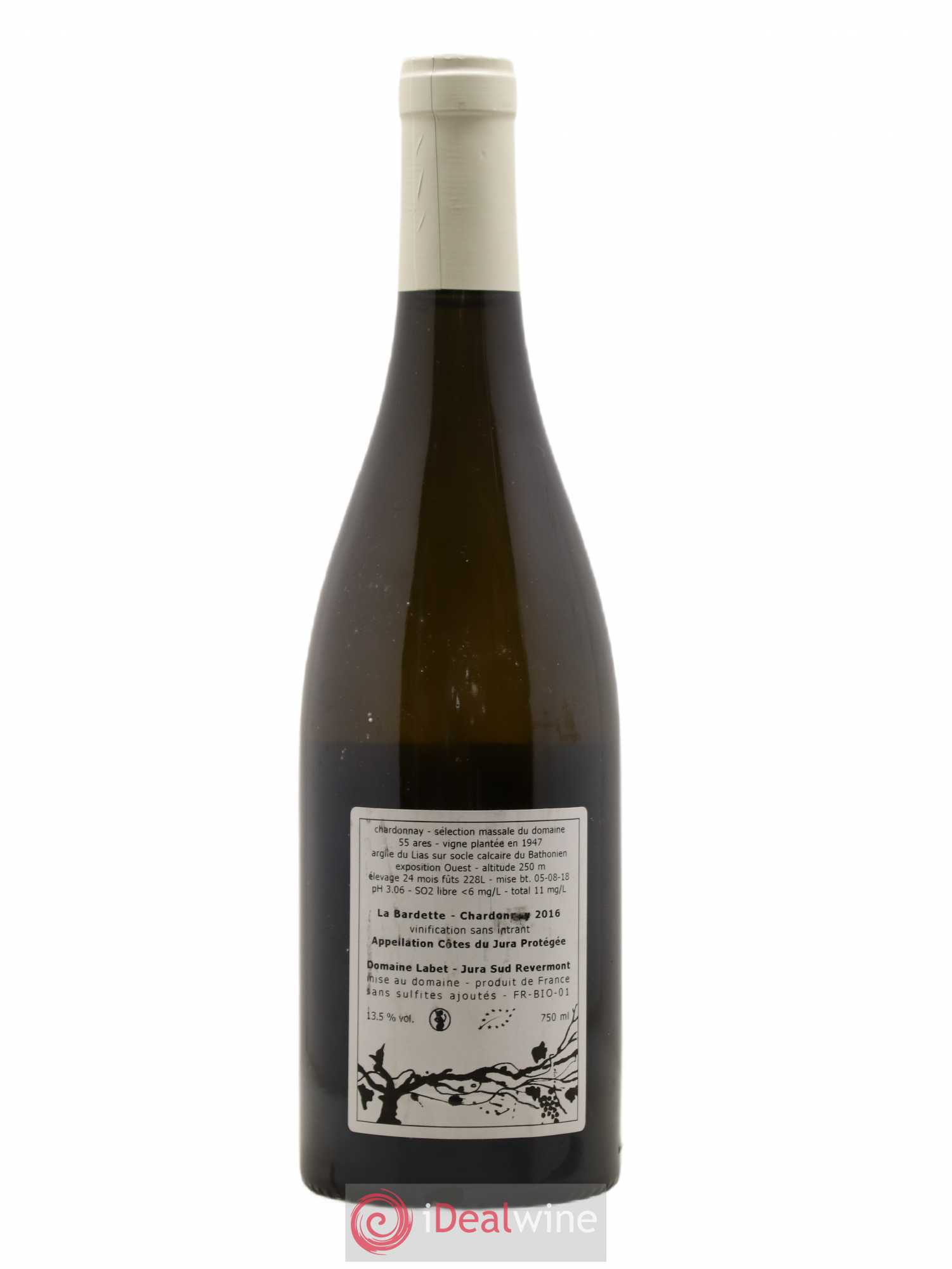 Côtes du Jura Chardonnay La Bardette Romain - Julien - Charline Labet 2016 - Lot de 1 bouteille - 1