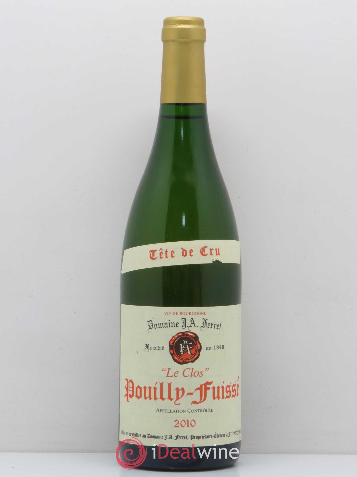 Pouilly-Fuissé Le Clos tête de cru J.A Ferret 2010 - Posten von 1 Flasche - 0