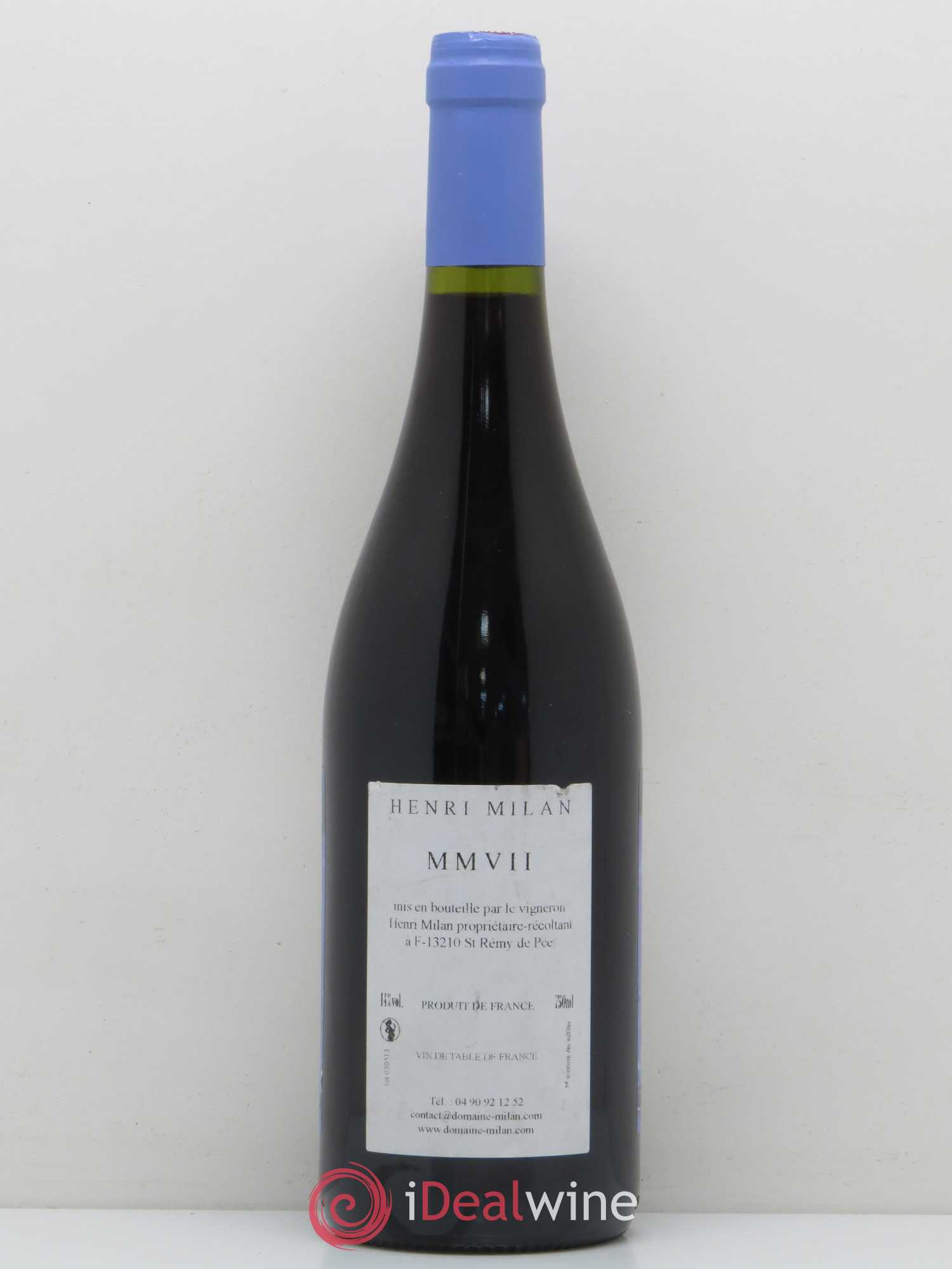Baux de Provence Clos Milan Henri Milan 2007 - Lot de 1 bouteille - 1