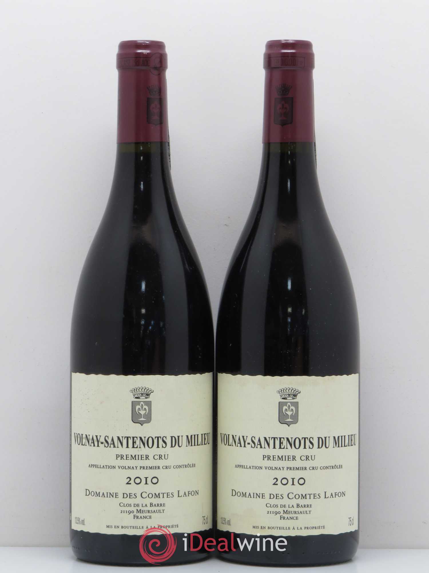 Volnay 1er Cru Santenots du Milieu Comtes Lafon (Domaine des) 2010 - Lot de 2 bouteilles - 0