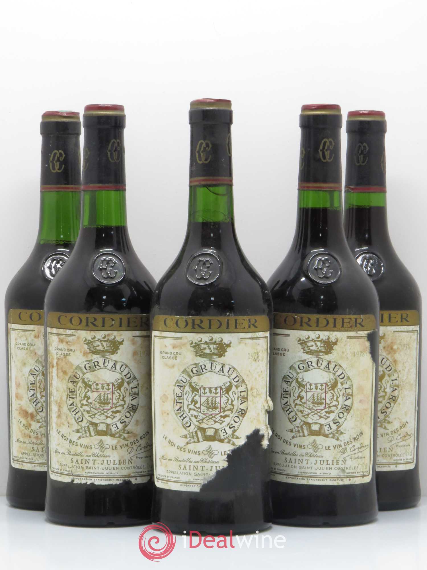 Château Gruaud Larose 2ème Grand Cru Classé (sans prix de réserve) 1978 - Lot de 5 bouteilles - 0
