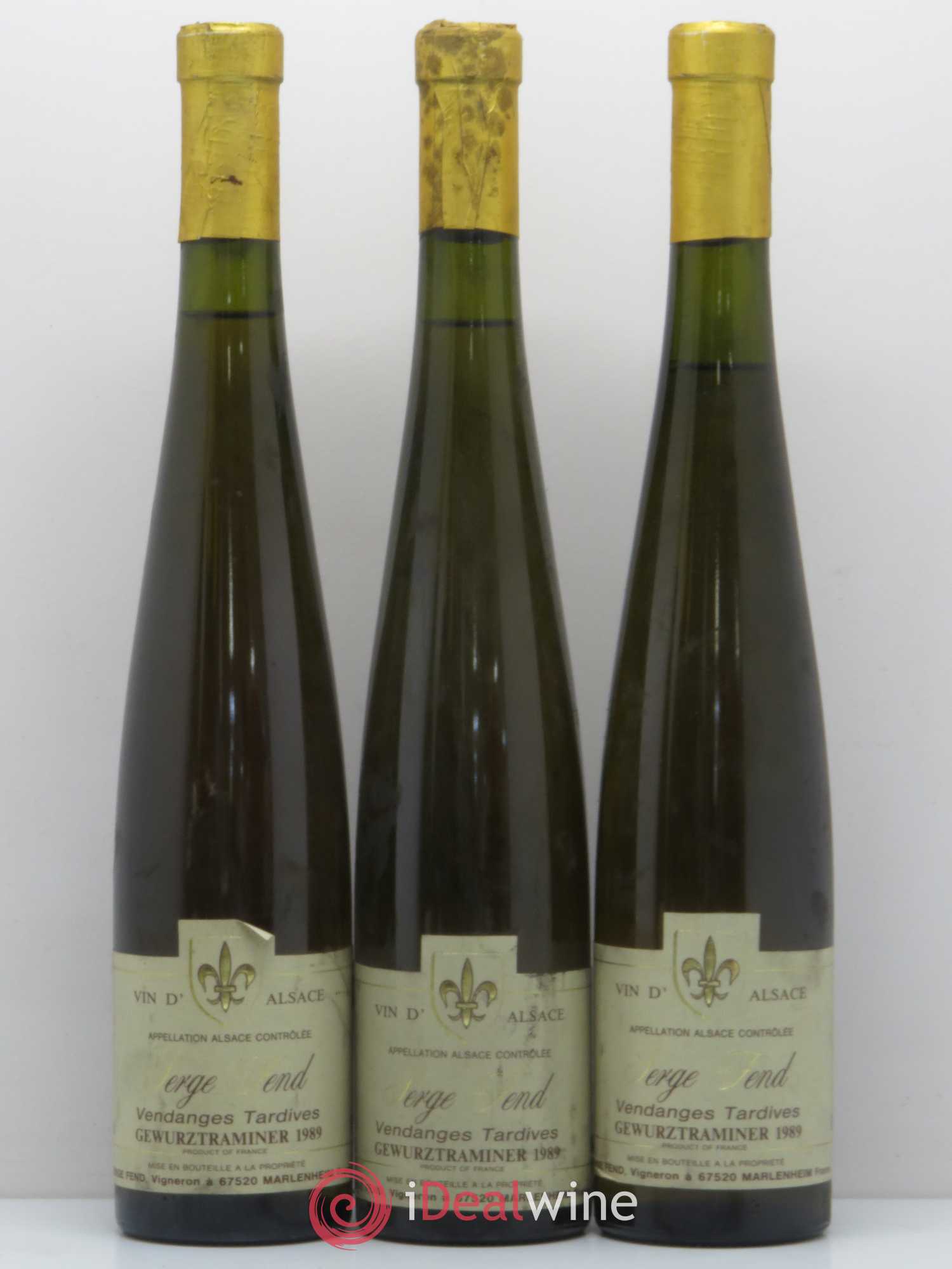 Gewurztraminer Vendanges Tardives Domaine Serge Fend (sans prix de réserve) 1989 - Lotto di 6 bottiglie - 1
