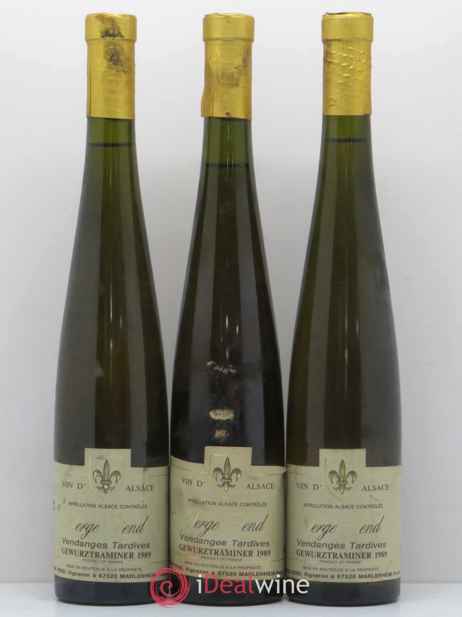 Gewurztraminer Vendanges Tardives Domaine Serge Fend (sans prix de réserve) 1989 - Lotto di 6 bottiglie - 2