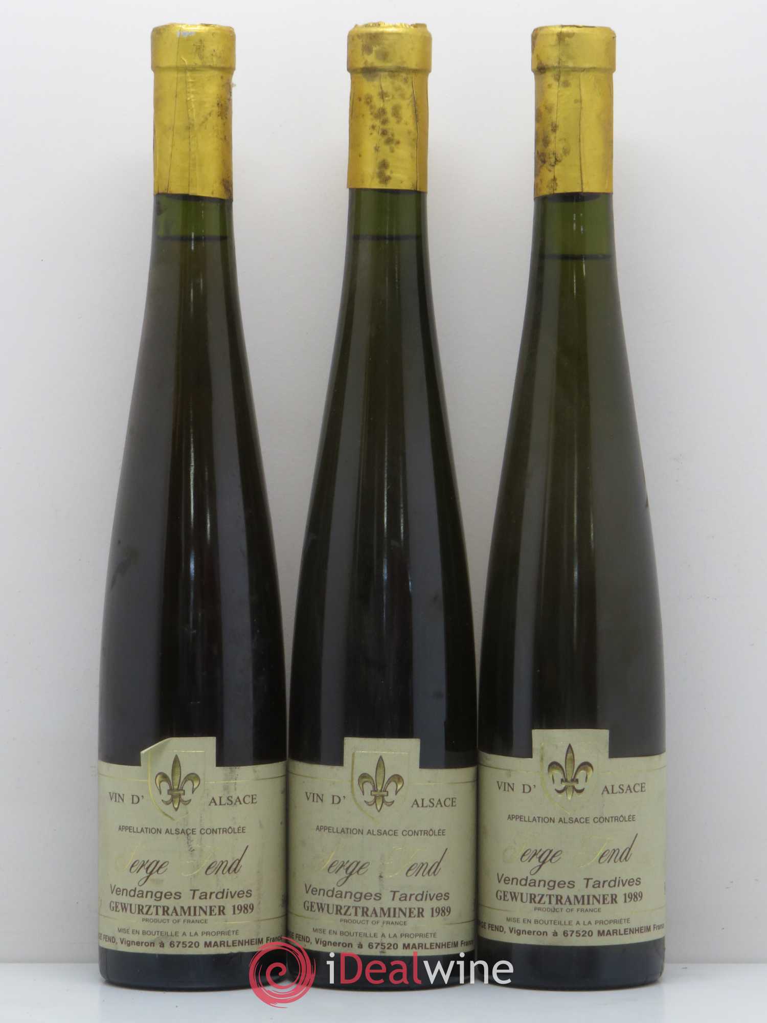 Gewurztraminer Vendanges Tardives Domaine Serge Fend (sans prix de réserve) 1989 - Lotto di 5 bottiglie - 1