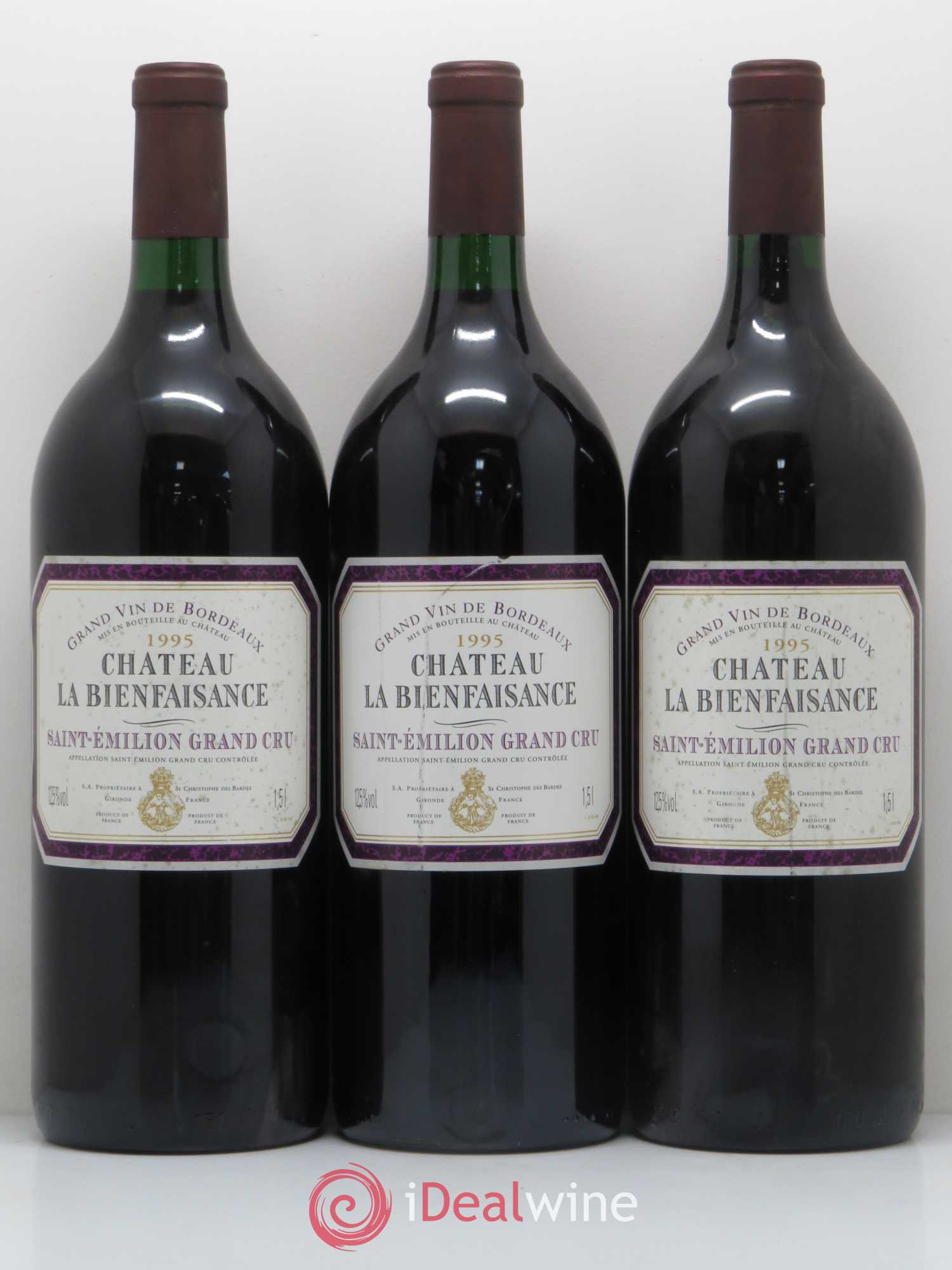 Saint-Émilion Château La Bienfaisance 1995 - Posten von 3 Magnum - 0