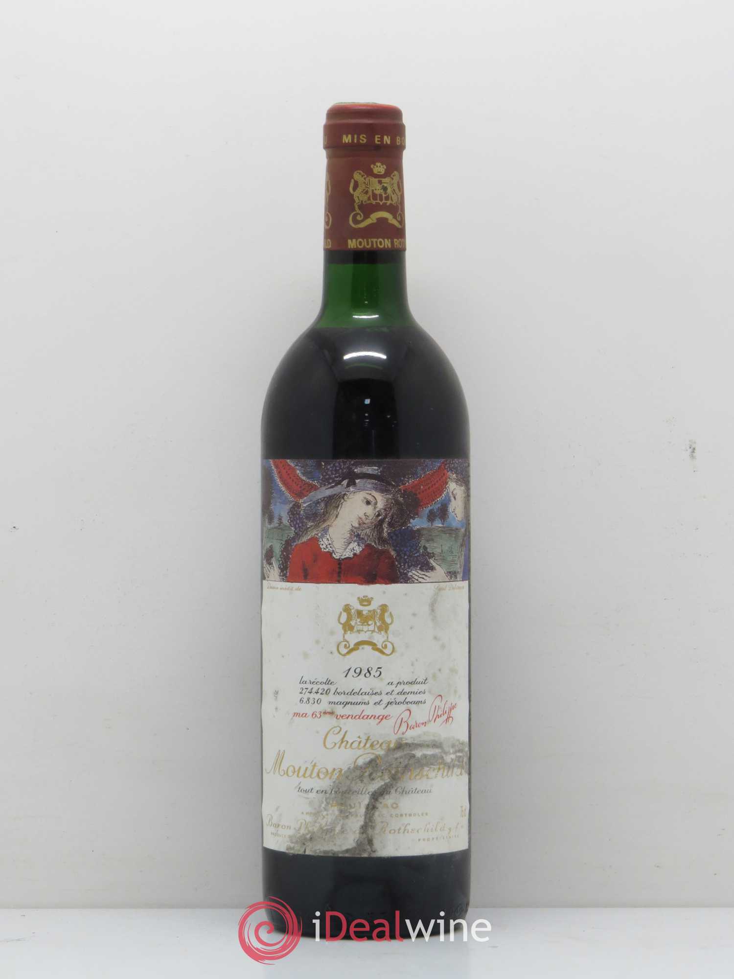 Château Mouton Rothschild 1er Grand Cru Classé (sans prix de réserve) 1985 - Lot de 1 bouteille - 0