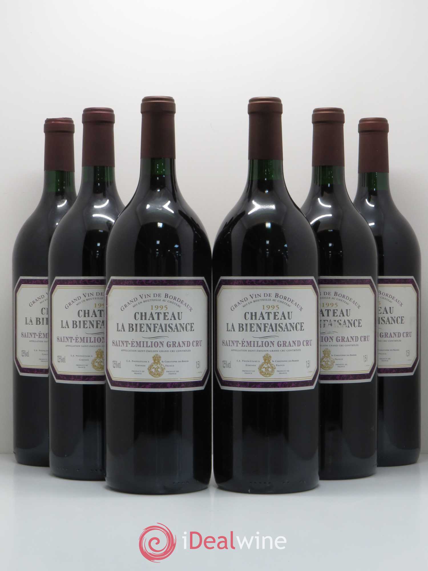 Saint-Émilion Château La Bienfaisance (sans prix de réserve) 1995 - Posten von 6 Magnum - 0