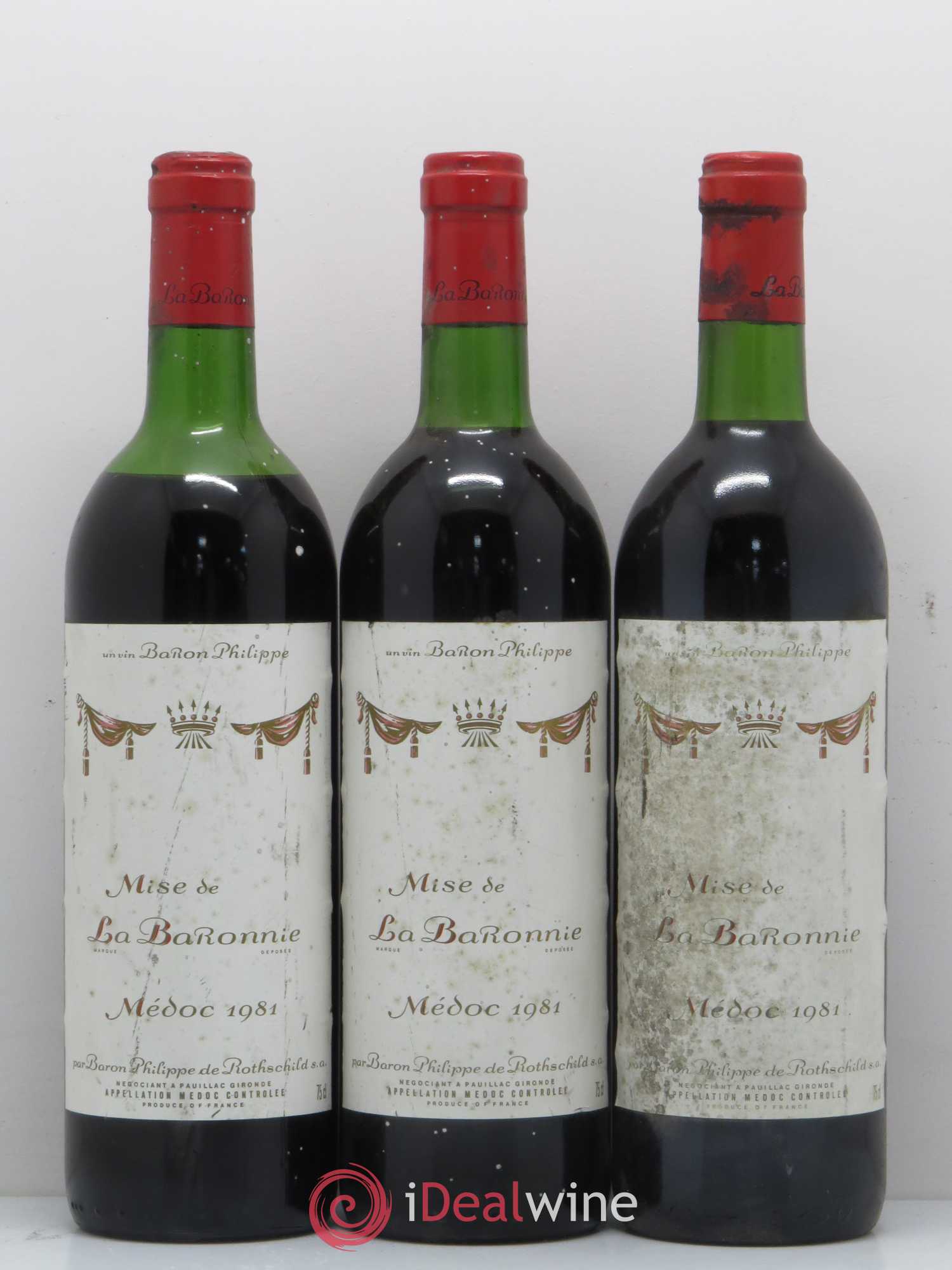 Médoc Mise de La Baronne (no reserve) 1981 - Lot of 12 bottles - 1