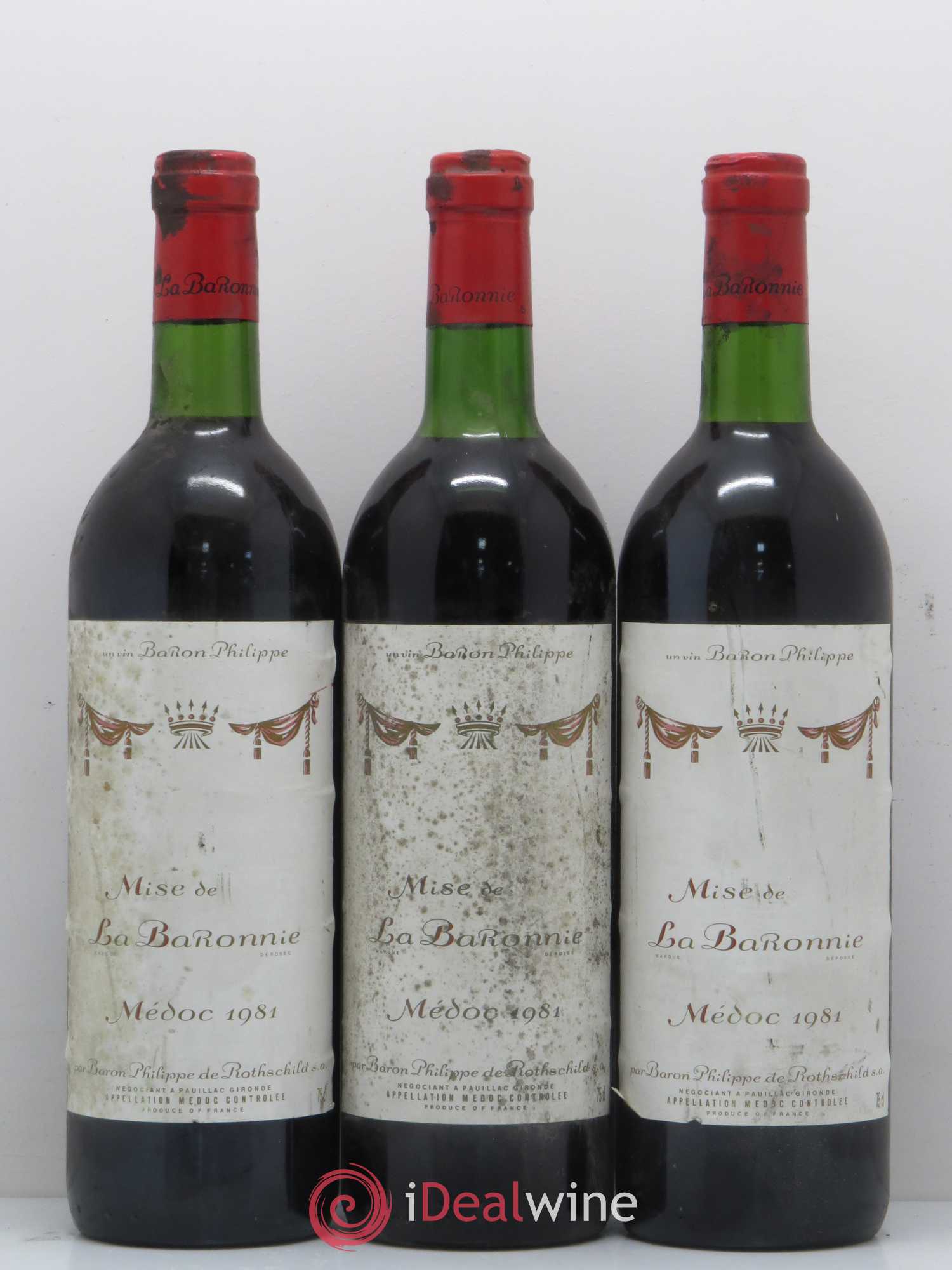 Médoc Mise de La Baronne (no reserve) 1981 - Lot of 12 bottles - 3