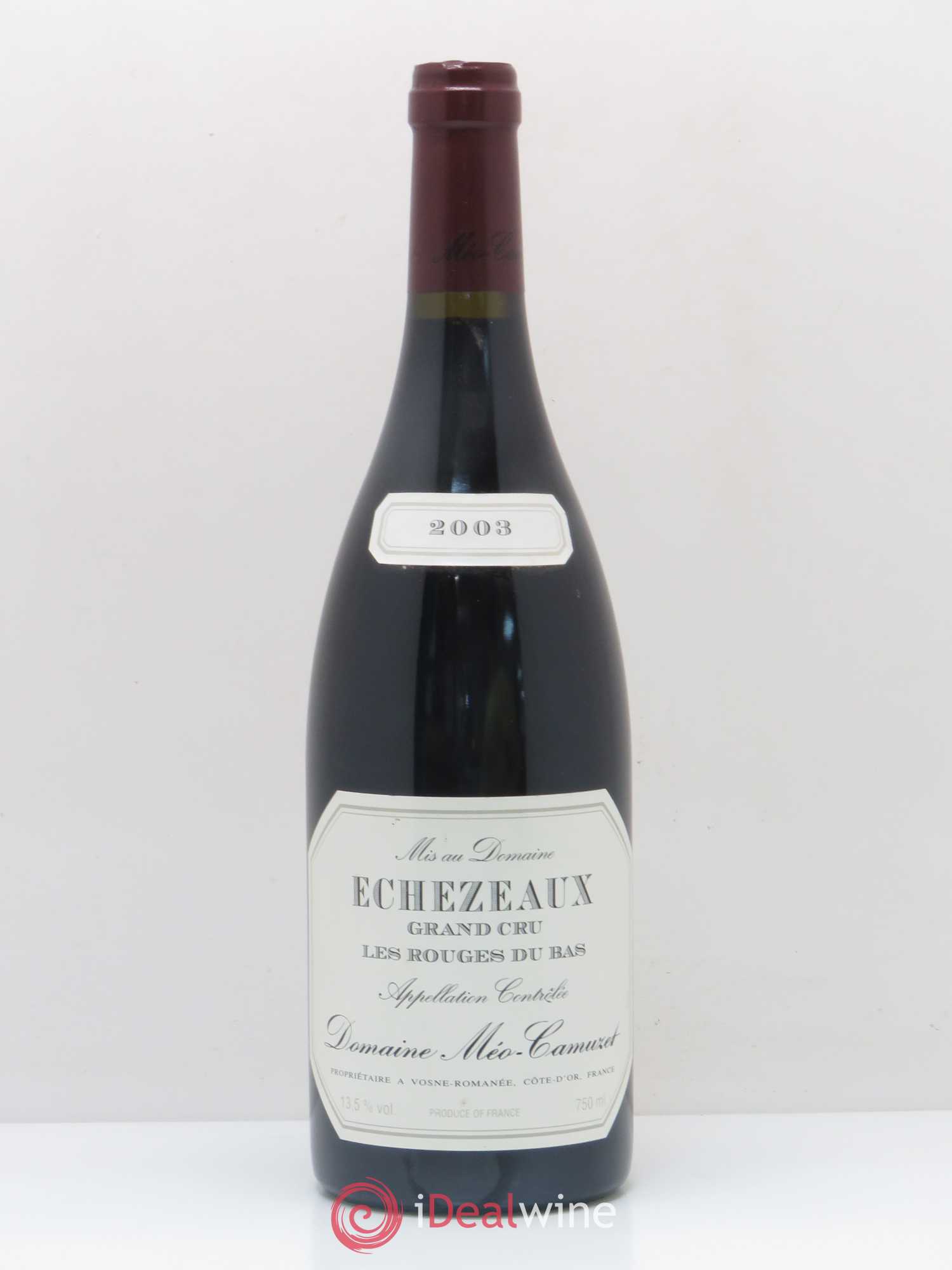 Echezeaux Grand Cru Les Rouges du Bas Méo-Camuzet (Domaine) Les Rouges du Bas 2003 - Lot of 1 bottle - 0