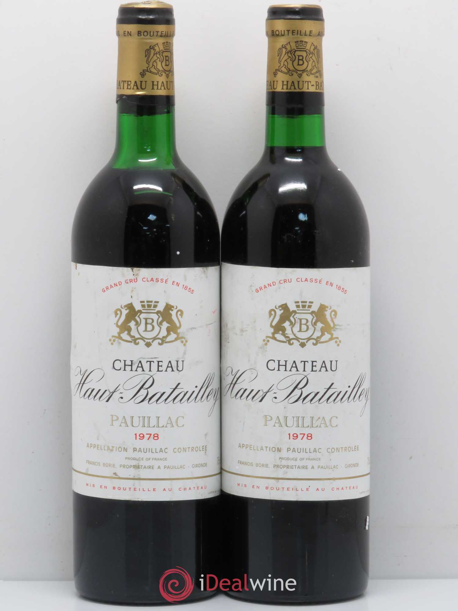 Château Haut Batailley 5ème Grand Cru Classé 1978 - Lot de 2 bouteilles - 0