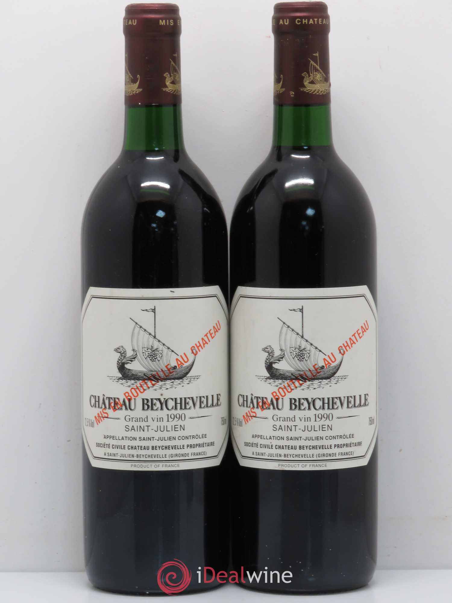 Château Beychevelle 4ème Grand Cru Classé 1990 - Lot de 2 bouteilles - 0