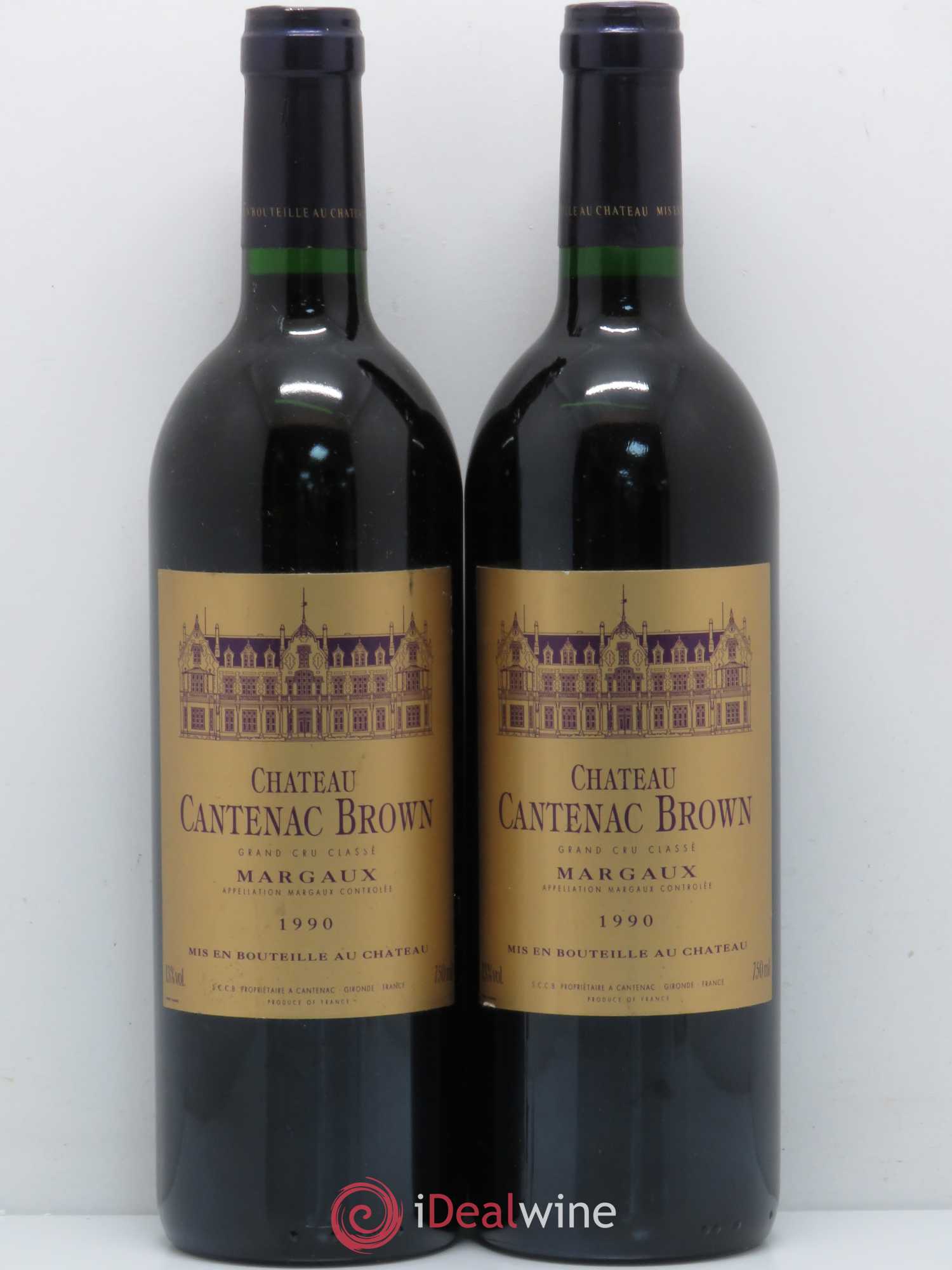 Château Cantenac Brown 3ème Grand Cru Classé 1990 - Lotto di 2 bottiglie - 0