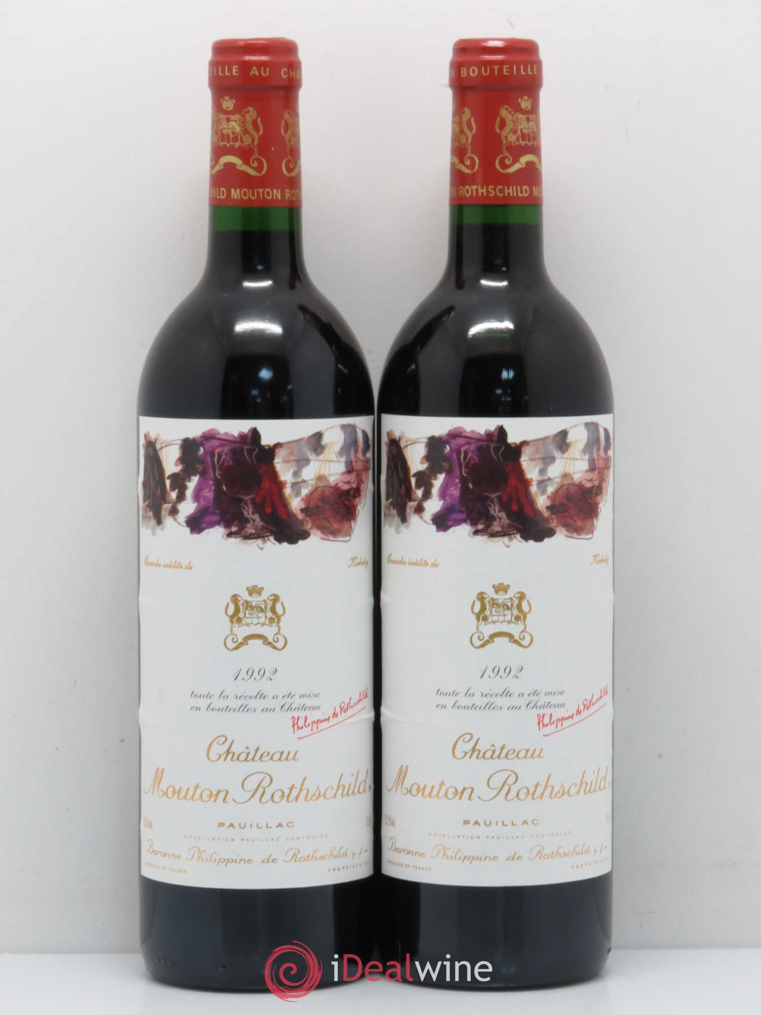 Château Mouton Rothschild 1er Grand Cru Classé 1992 - Lot de 2 bouteilles - 0