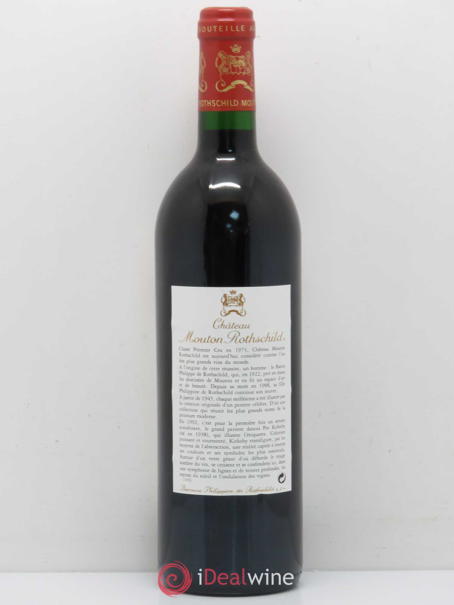 Château Mouton Rothschild 1er Grand Cru Classé 1992 - Lot de 1 bouteille - 1