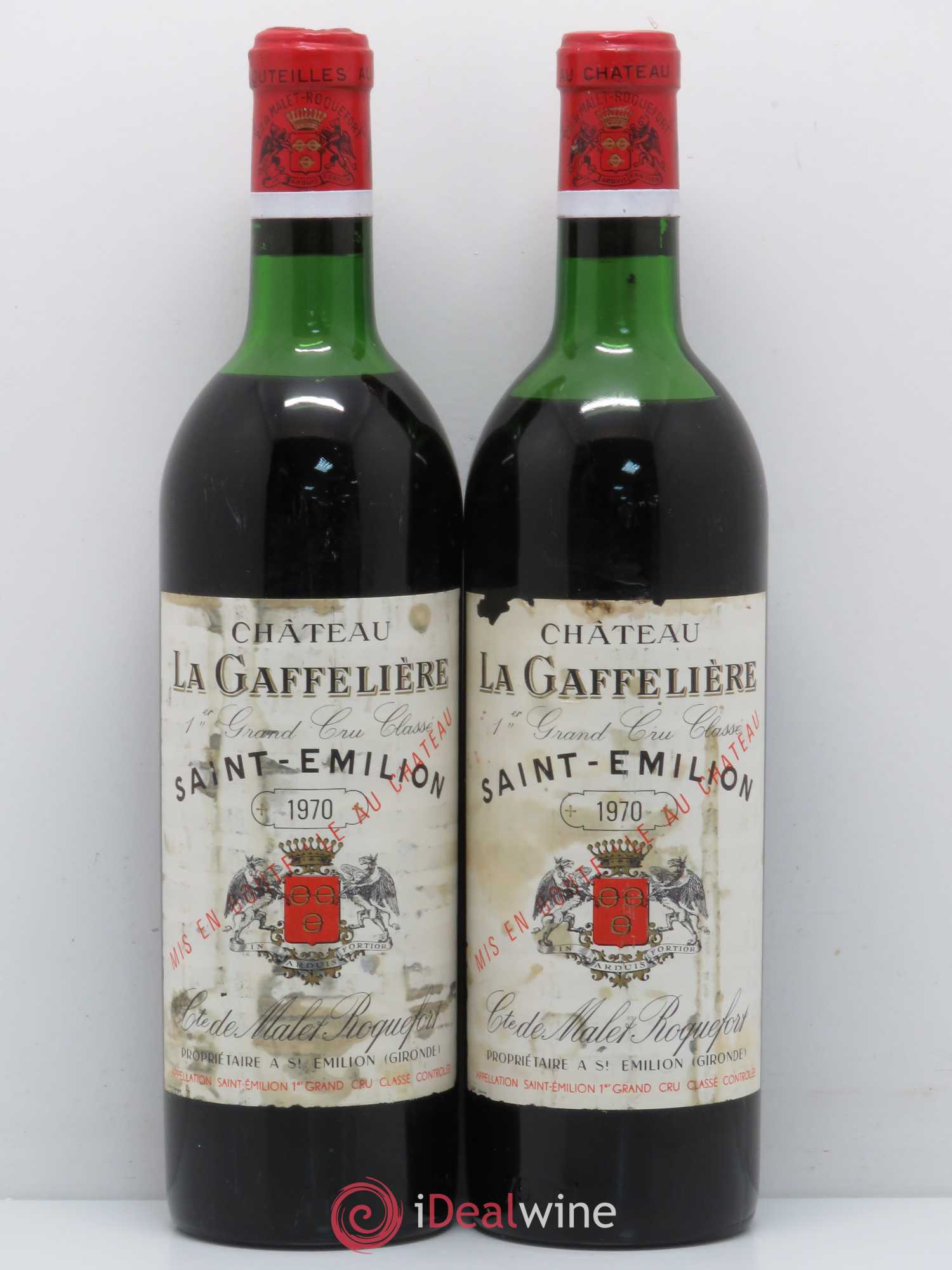 Château la Gaffelière 1er Grand Cru Classé B 1970 - Lot de 2 bouteilles - 0