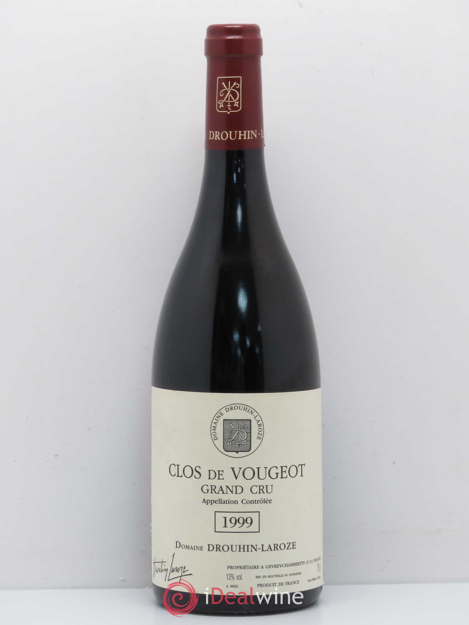 Clos de Vougeot Grand Cru Domaine Drouhin-Laroze 1999 - Lot de 1 bouteille - 0