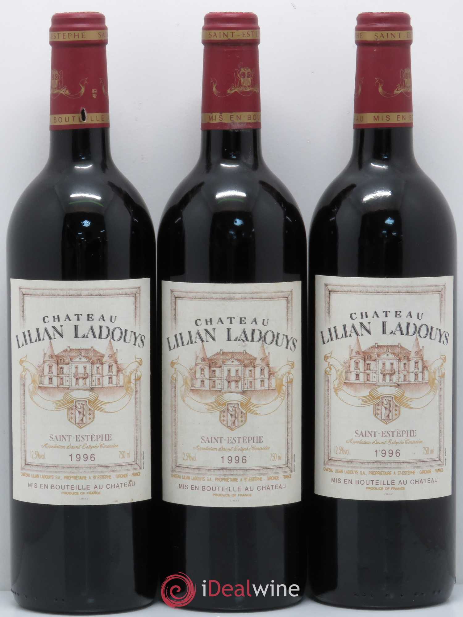 Château Lilian Ladouys Cru Bourgeois 1996 - Lot de 3 bouteilles - 0