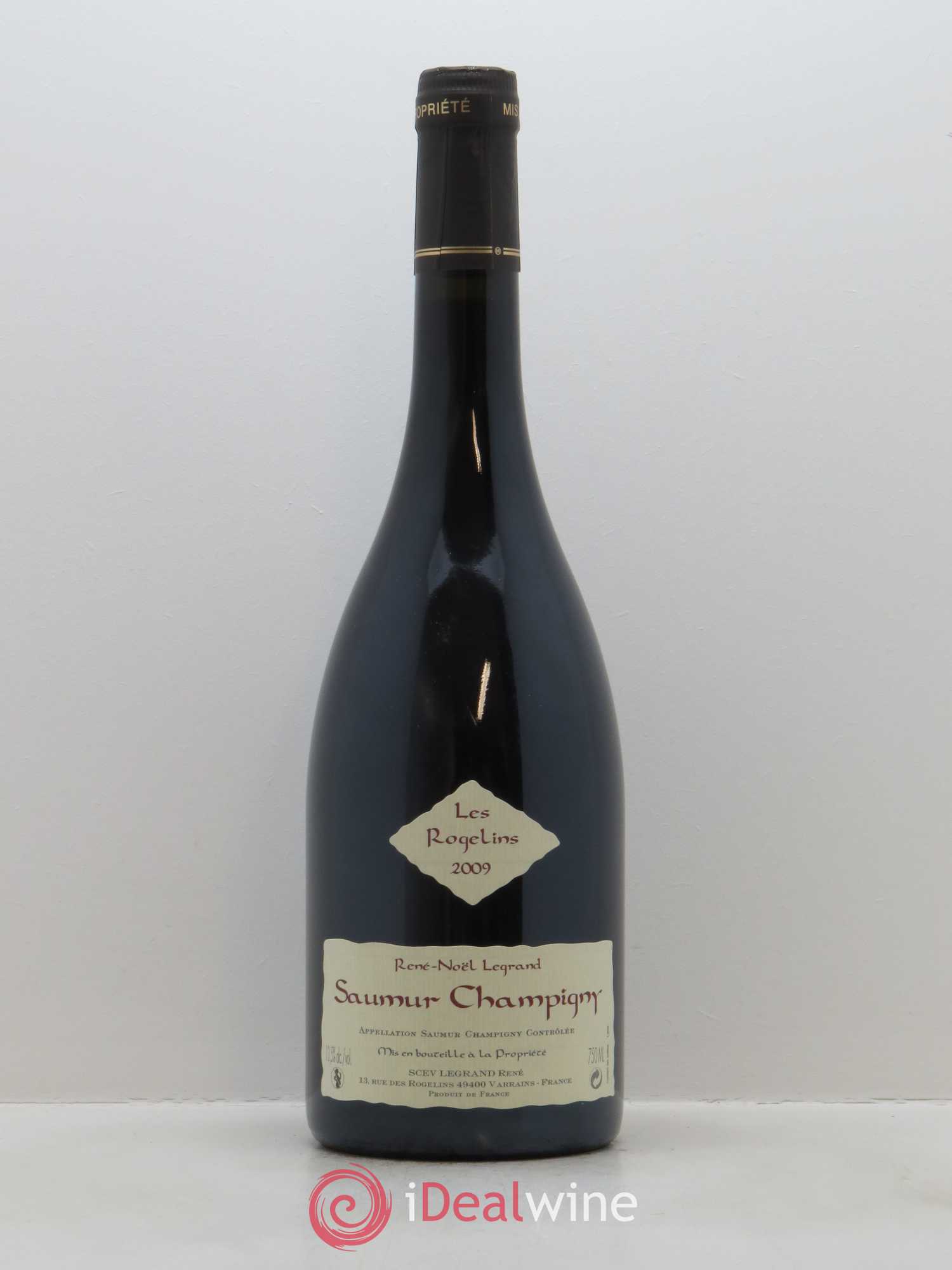 Saumur-Champigny Les Rogelins Clotilde Legrand (anciennement René-Noël Legrand) 2009 - Lot de 1 bouteille - 0
