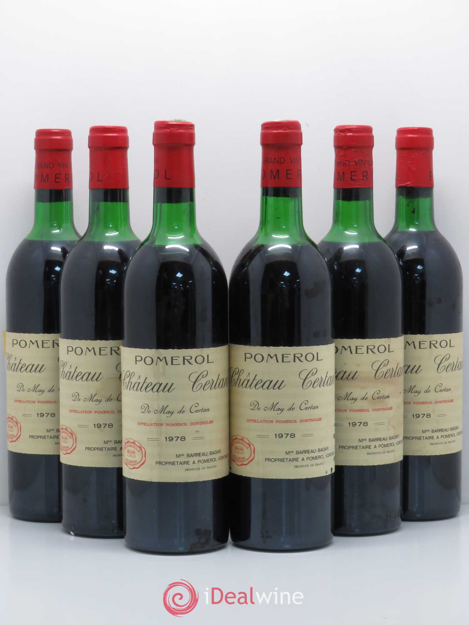 Château Certan de May 1978 - Lot de 6 bouteilles - 0