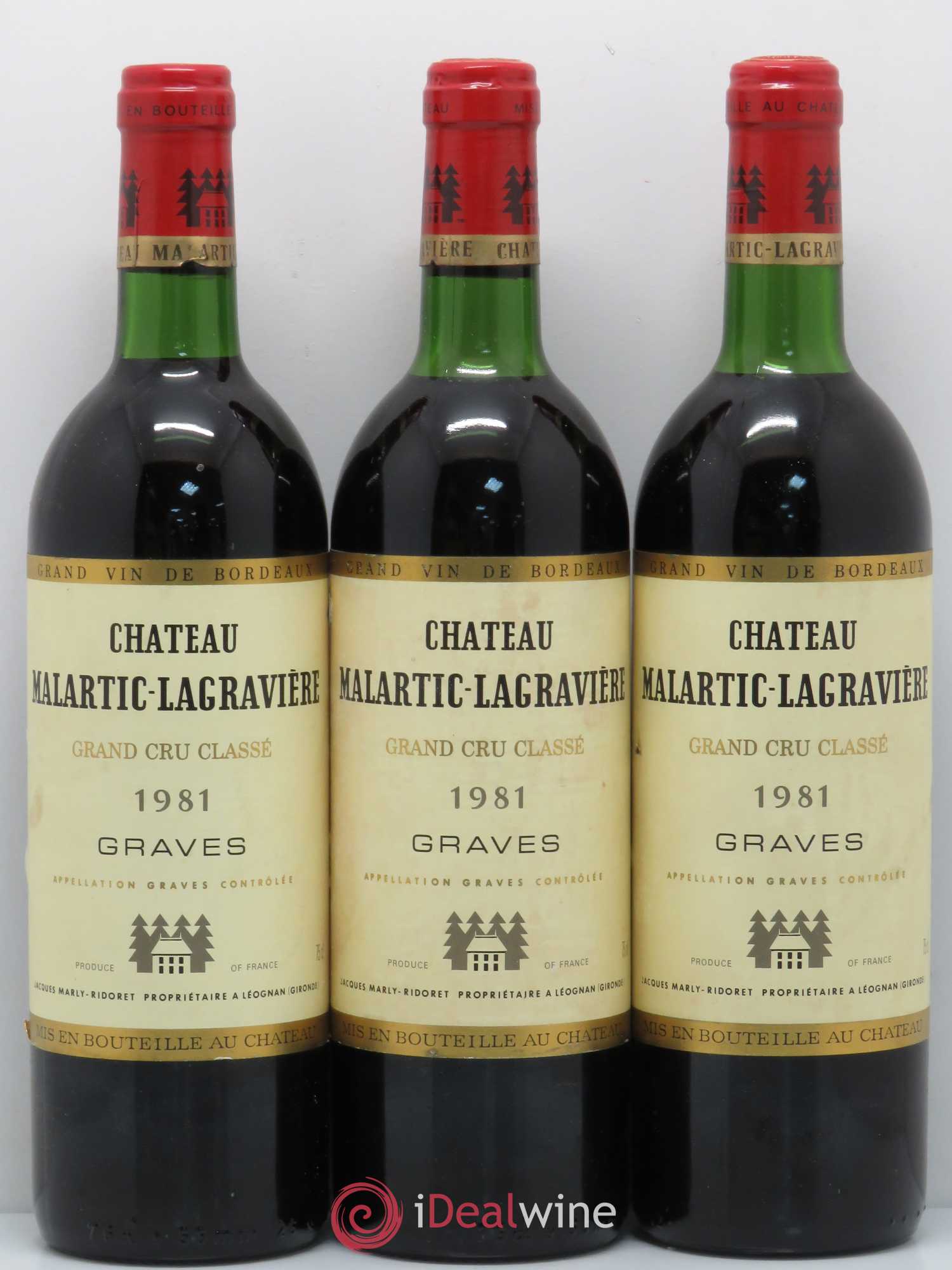 Château Malartic-Lagravière Cru Classé de Graves 1981 - Lot de 12 bouteilles - 1
