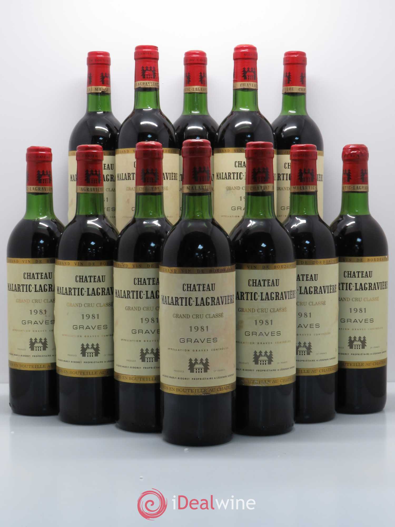 Château Malartic-Lagravière Cru Classé de Graves 1981 - Lot de 12 bouteilles - 0