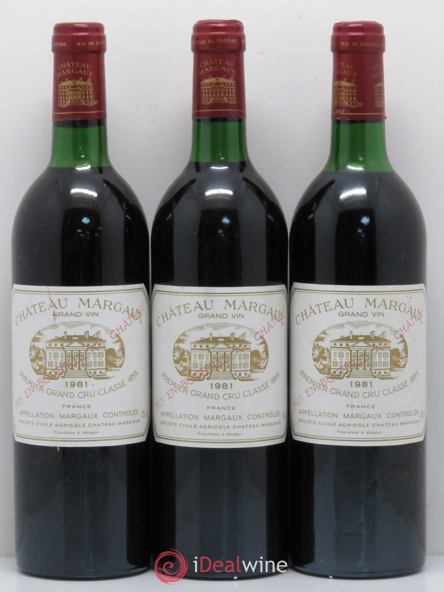 Château Margaux 1er Grand Cru Classé 1981 - Lot de 3 bouteilles - 0
