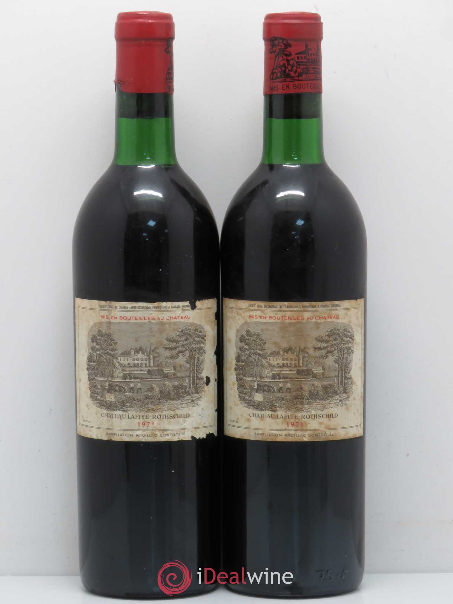Château Lafite Rothschild 1er Grand Cru Classé 1971 - Lot de 2 bouteilles - 0