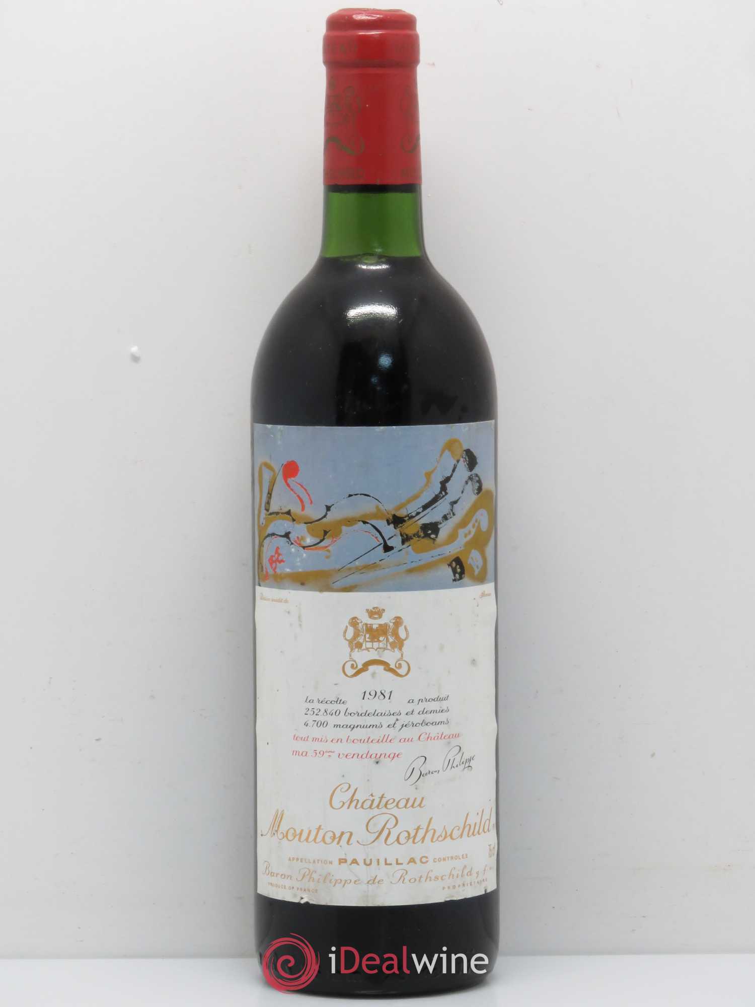 Château Mouton Rothschild 1er Grand Cru Classé 1981 - Lot de 1 bouteille - 0