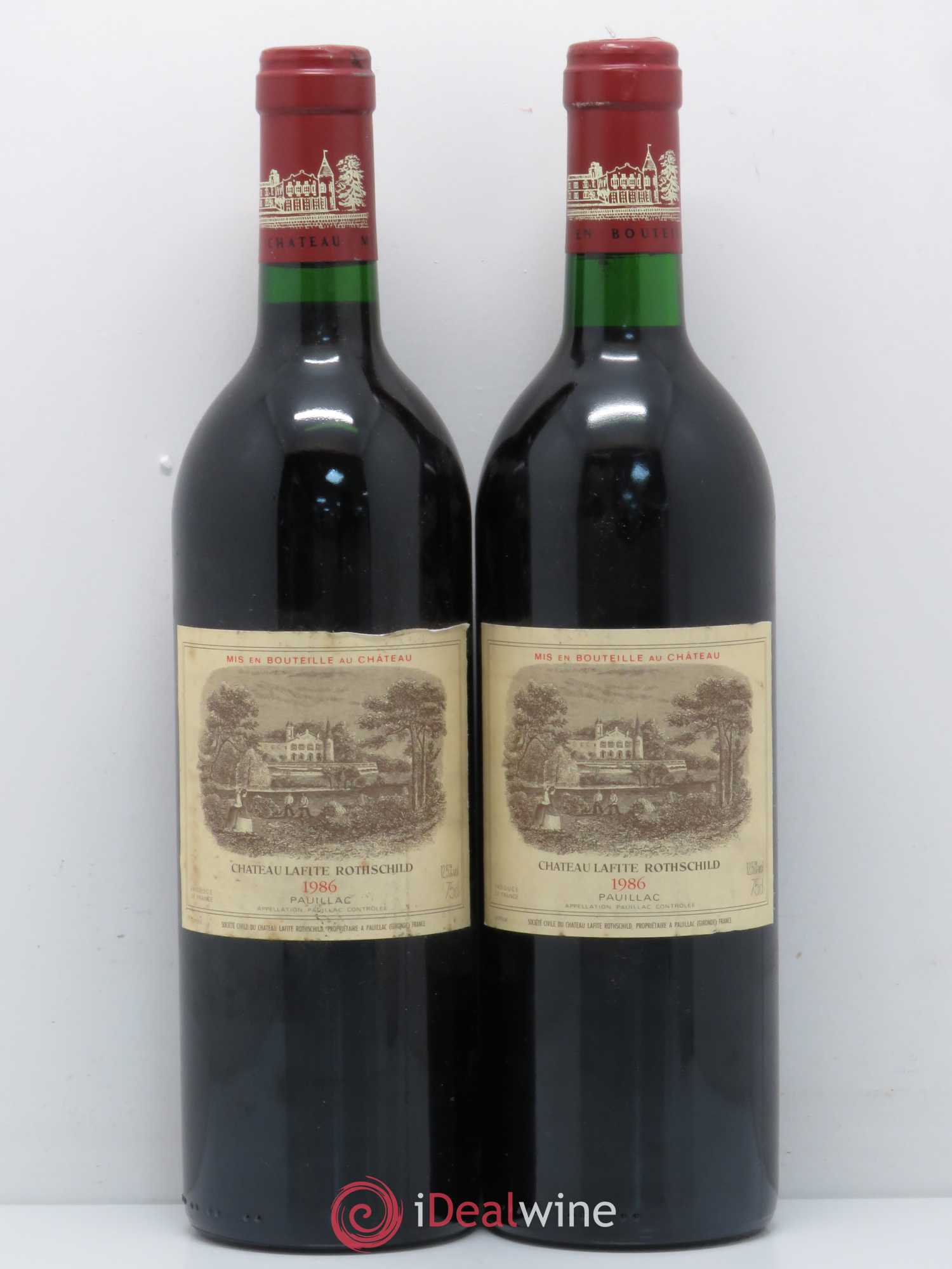 Château Lafite Rothschild 1er Grand Cru Classé 1986 - Lot de 2 bouteilles - 0