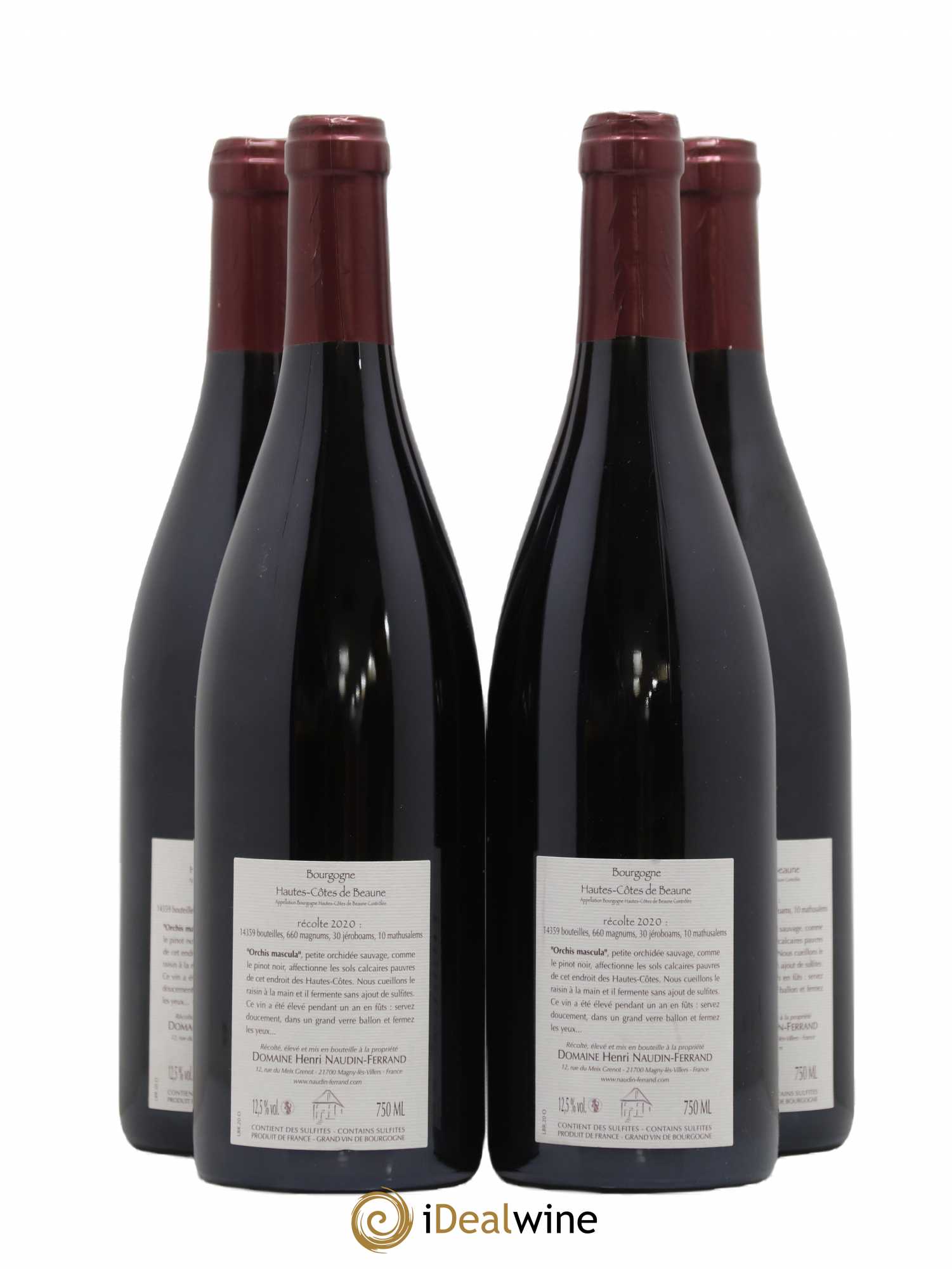 Hautes-Côtes de Beaune Orchis Mascula Naudin-Ferrand (Domaine) 2020 - Lot de 4 bouteilles - 1