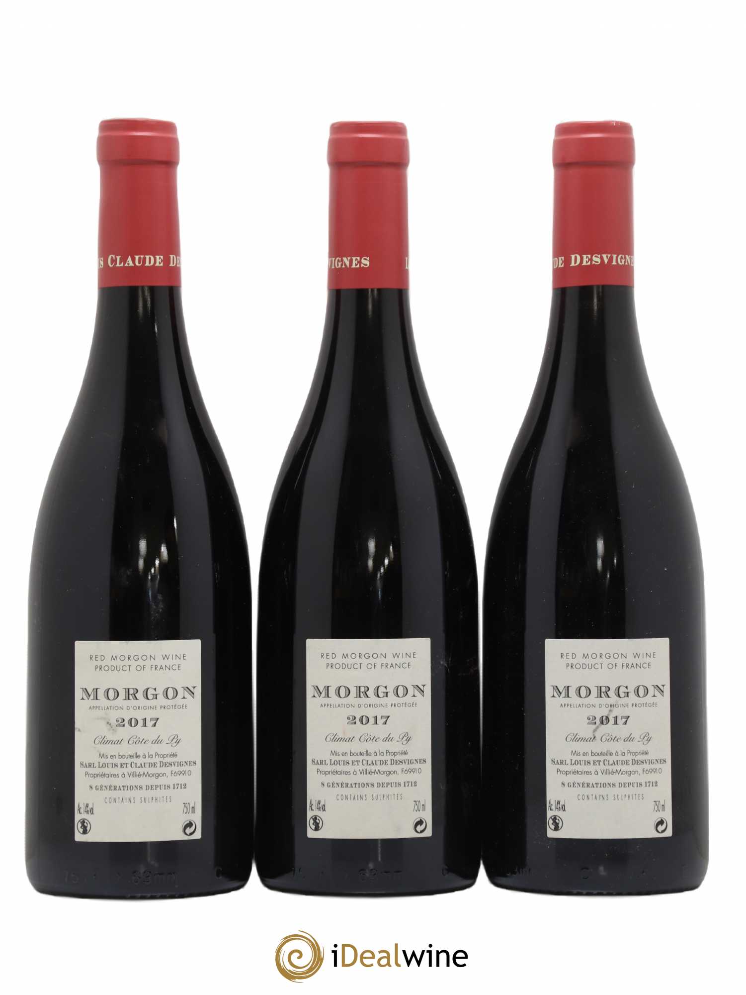 Morgon Côte du Py Louis-Claude Desvignes 2017 - Lot de 3 bouteilles - 1
