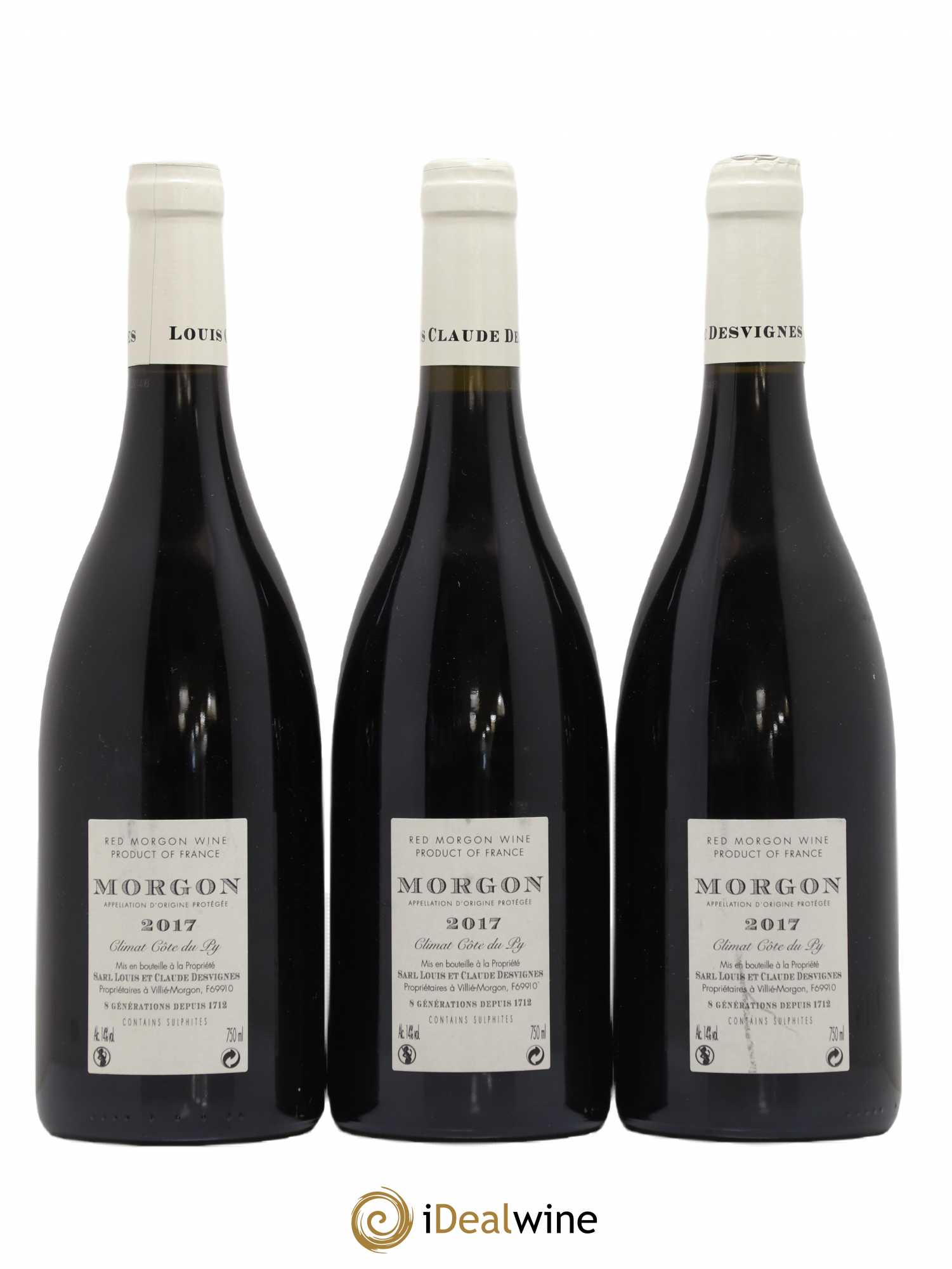 Morgon Côte de Py Javernières Louis-Claude Desvignes Javernière Desvignes 2017 - Lot de 3 bouteilles - 1